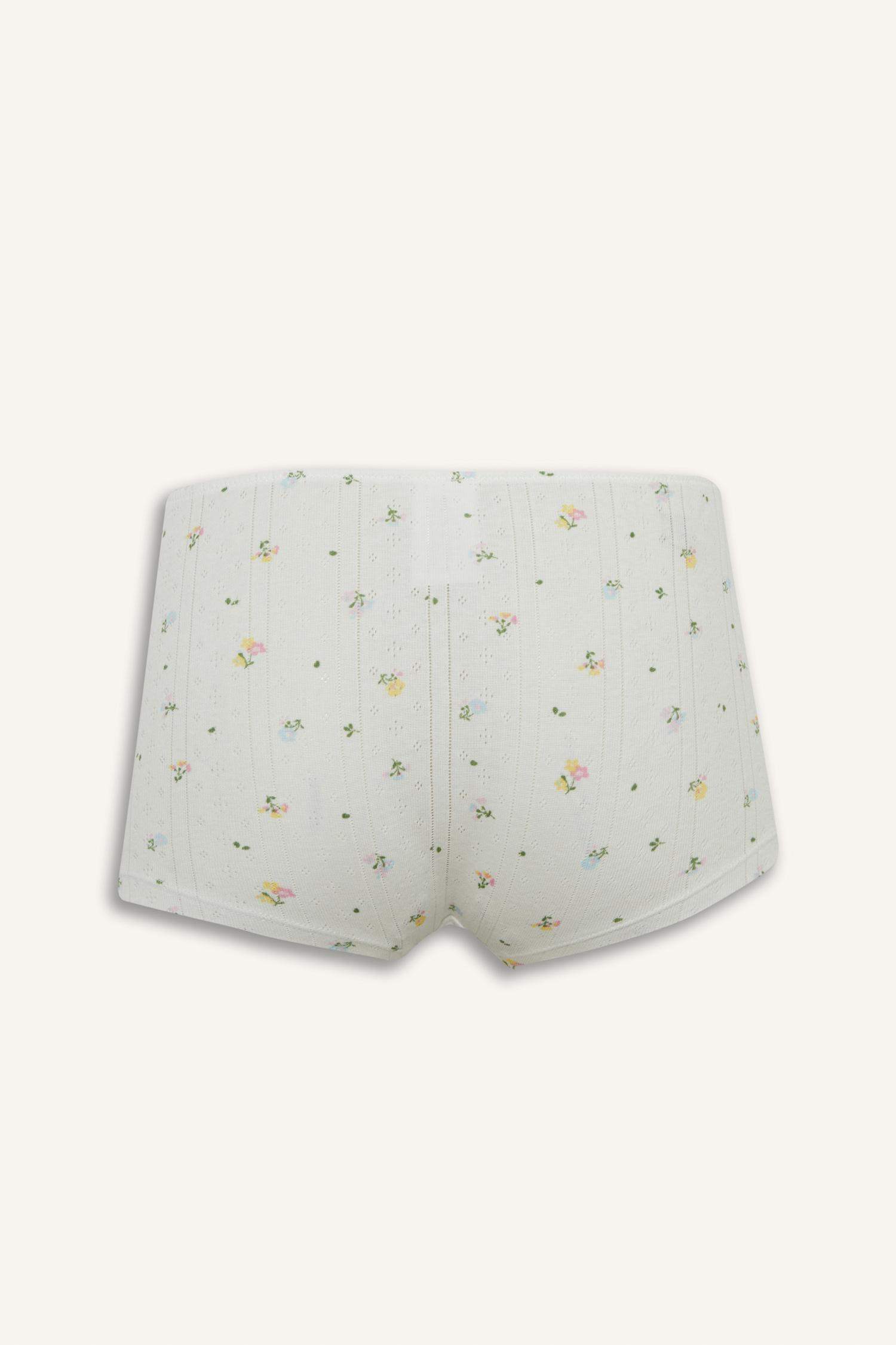 Dantel Detaylı Çiçekli Hipster Külot