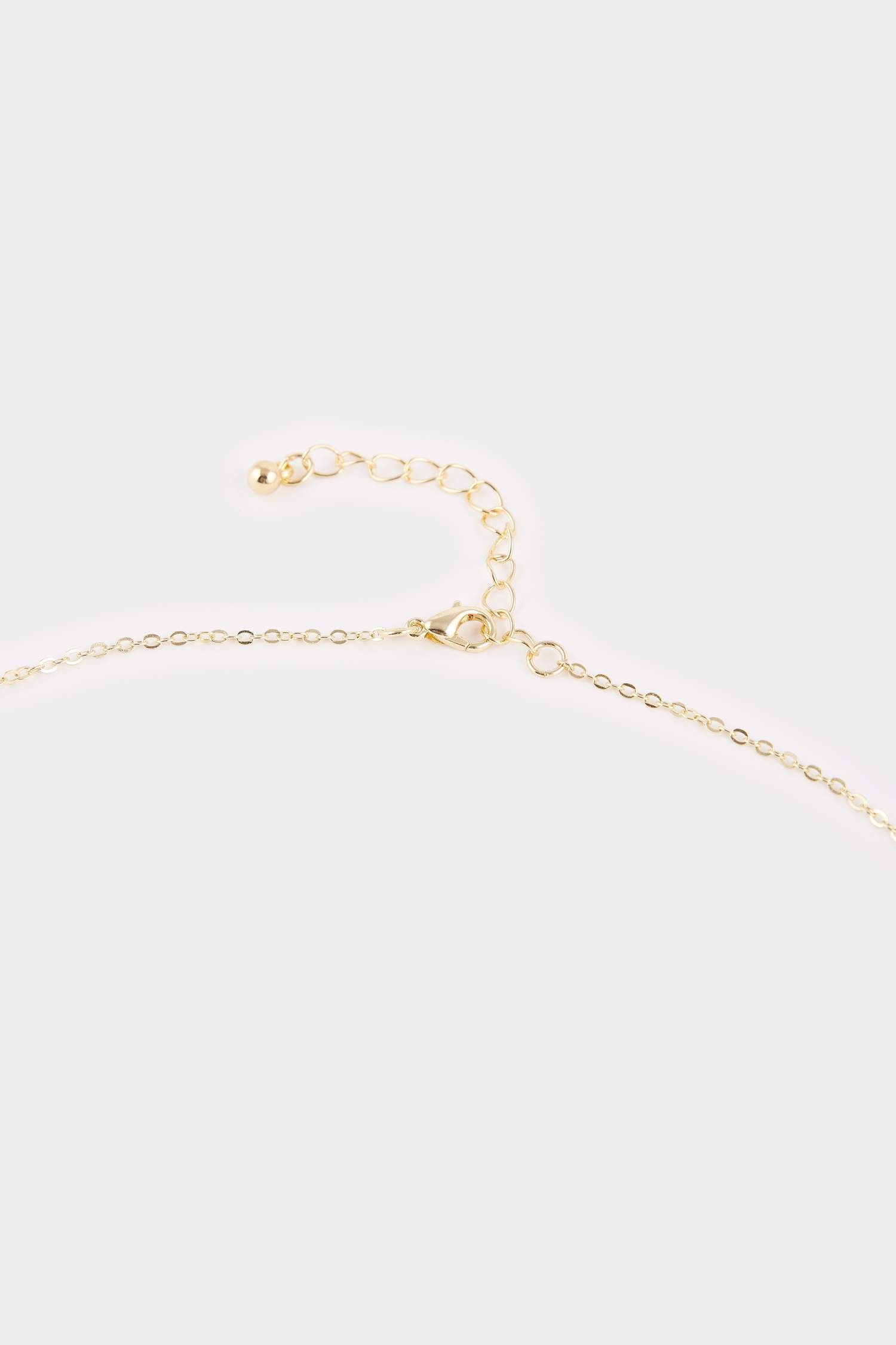 Kadın Çelik Gold Kolye-Yüzük Set