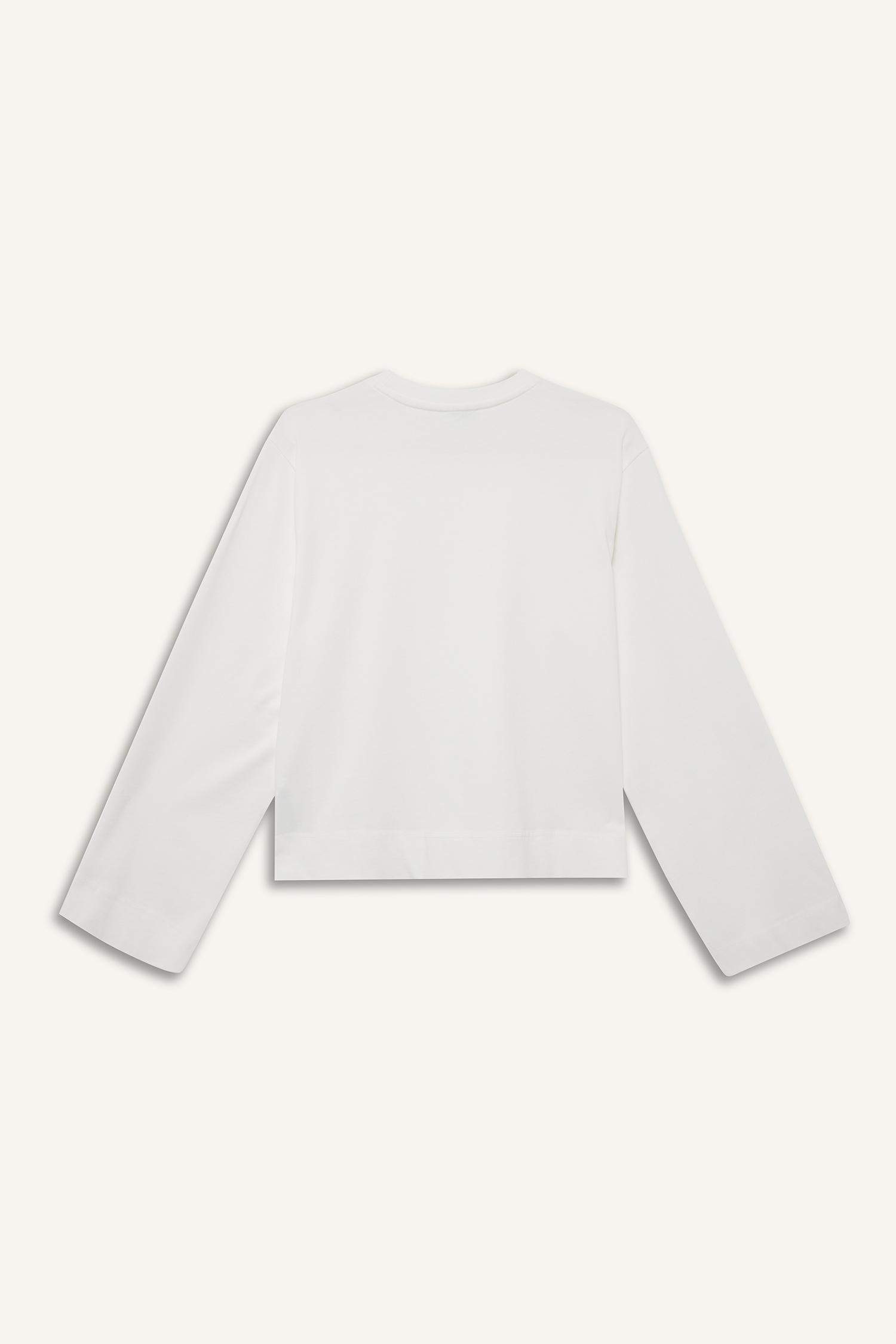 تونيكة كم طويل قصة عادية برقبة مستديرة