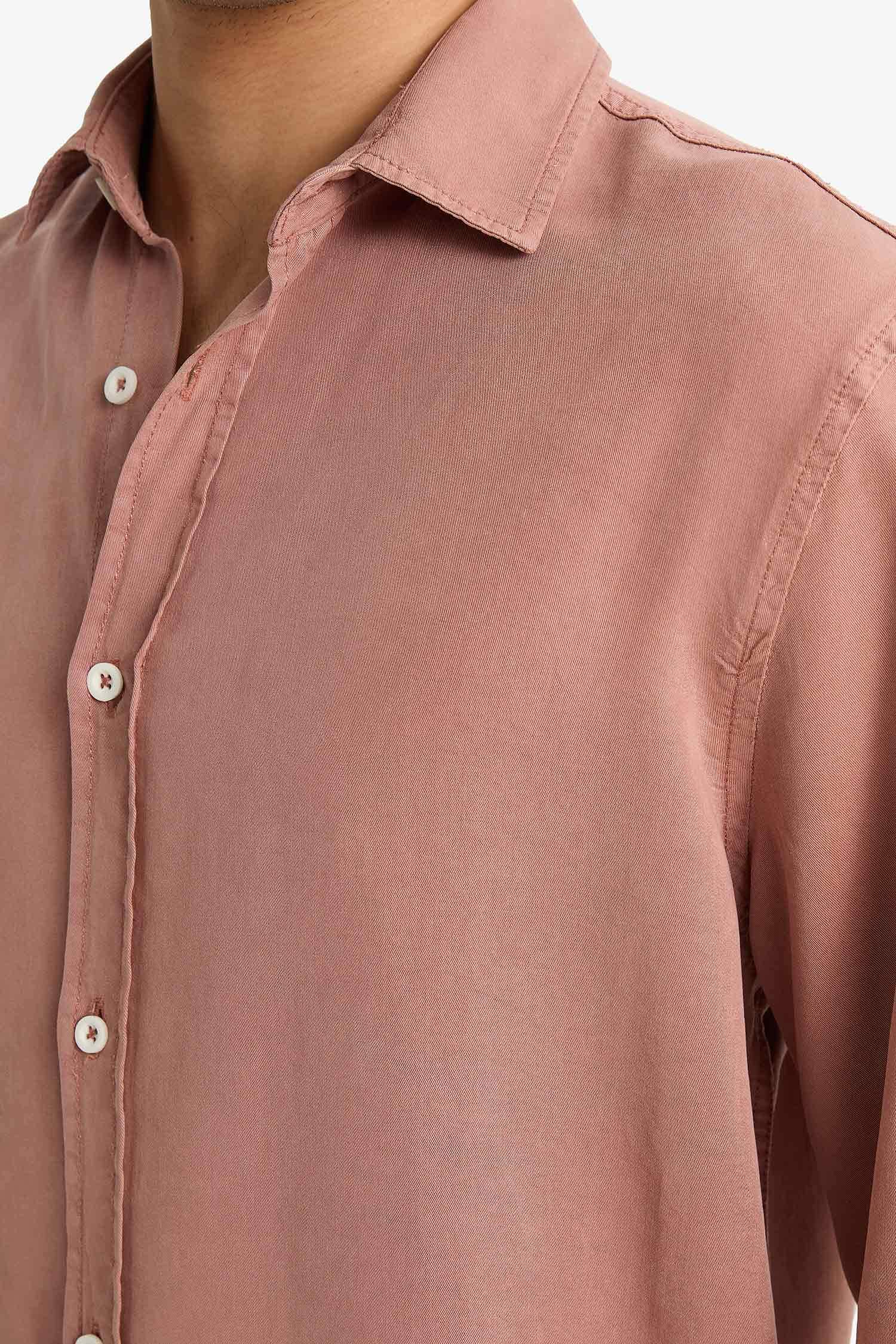 Regular Fit Tensel Uzun Kollu Gömlek