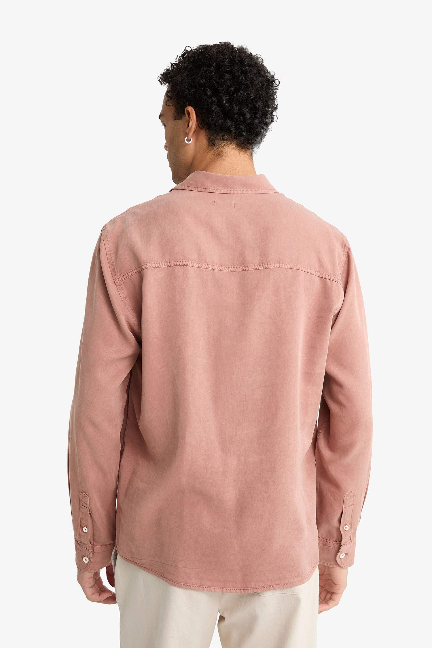 Regular Fit Tensel Uzun Kollu Gömlek