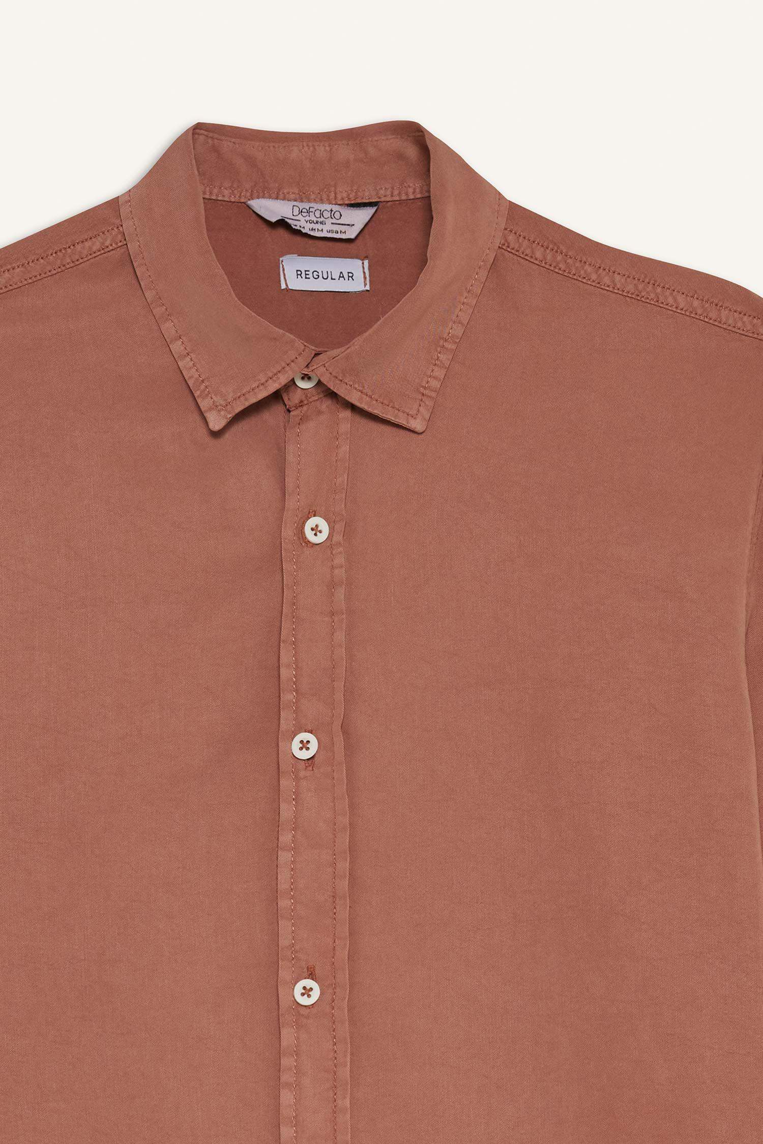 Regular Fit Tensel Uzun Kollu Gömlek