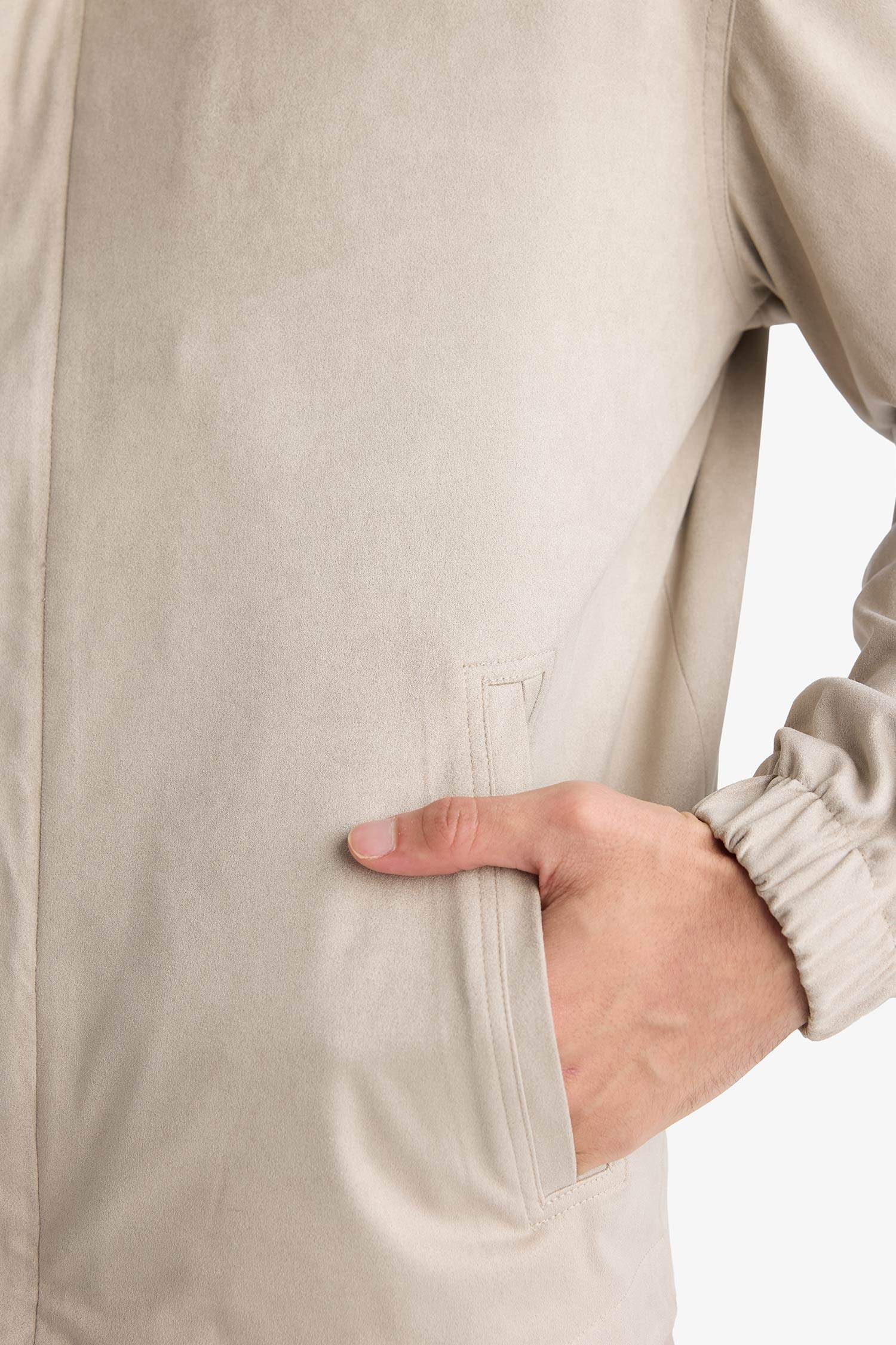 Slım Fıt Dar Kesim Polo Yaka Fermuarlı Mont