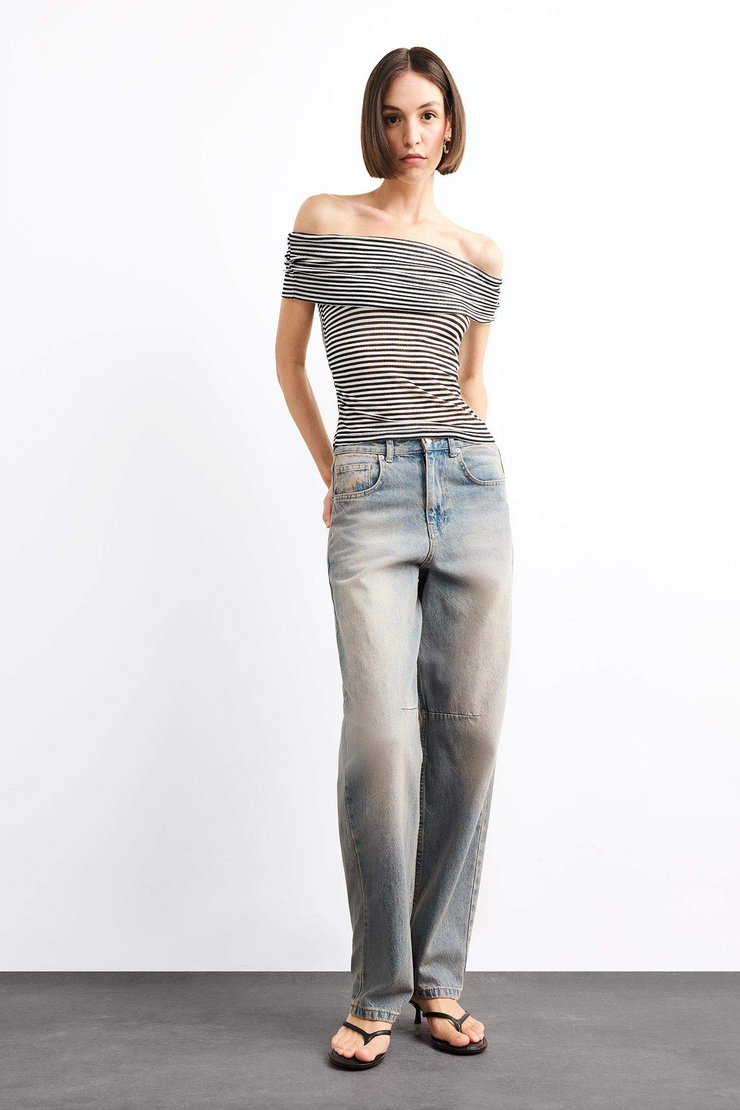 Baggy Fit Denim Trousers