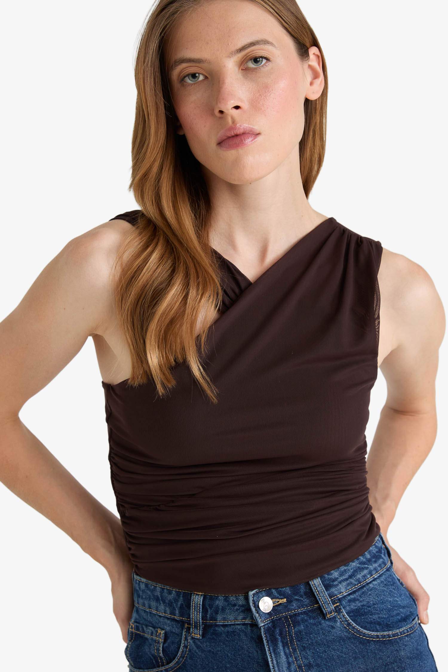 Halter Collar Tank Top