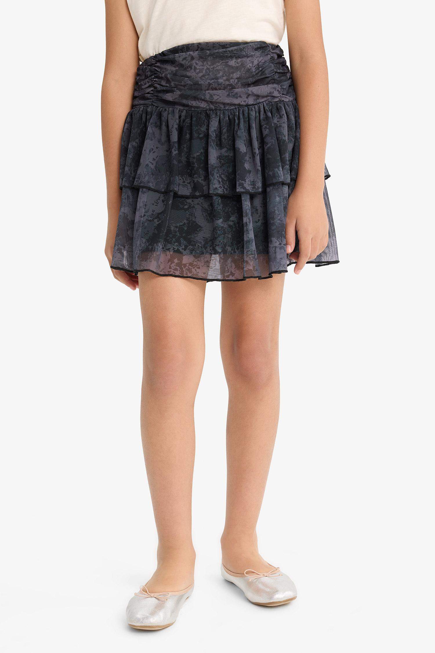 Girl Elastic Waist Layered Tulle Skirt