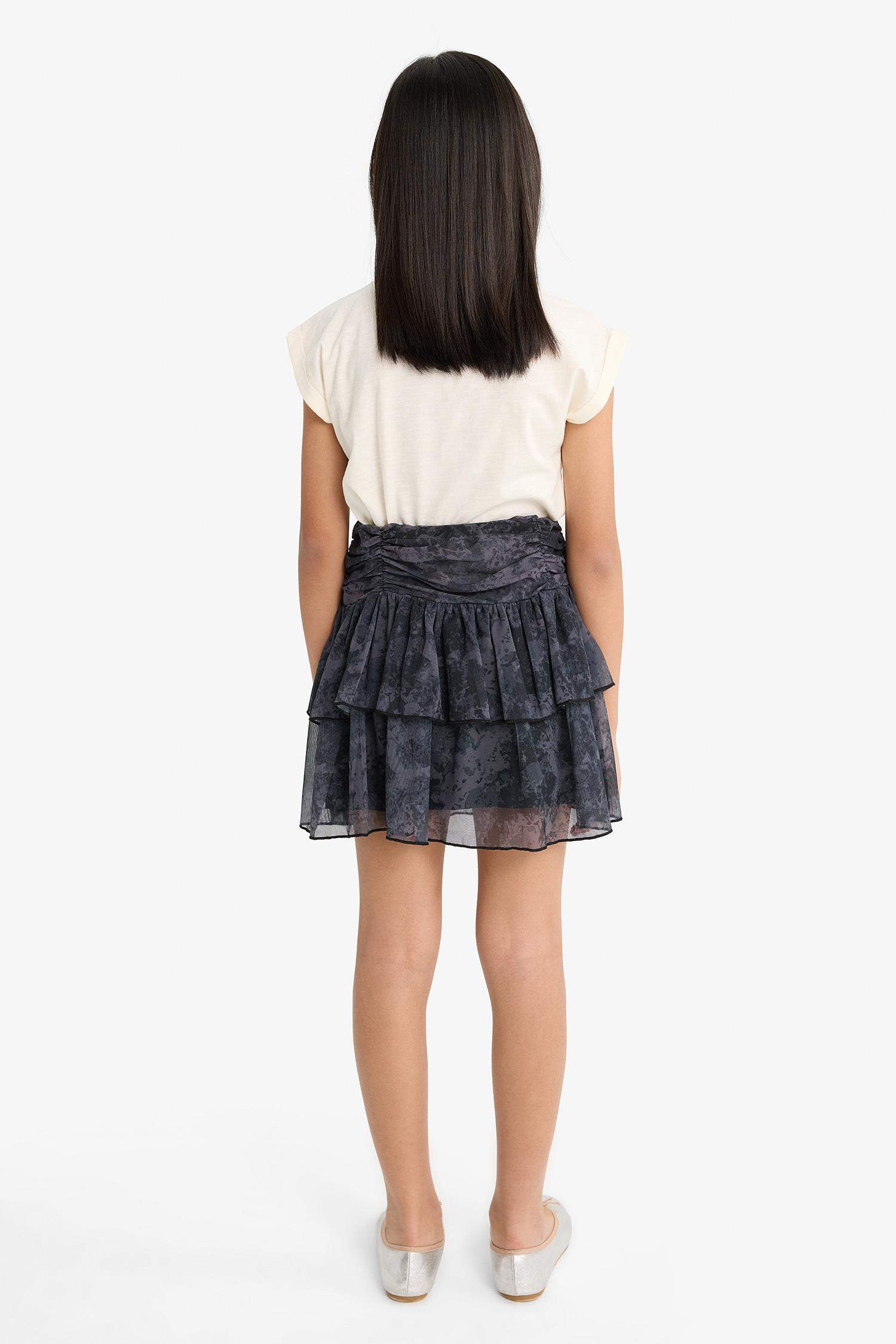 Girl Elastic Waist Layered Tulle Skirt