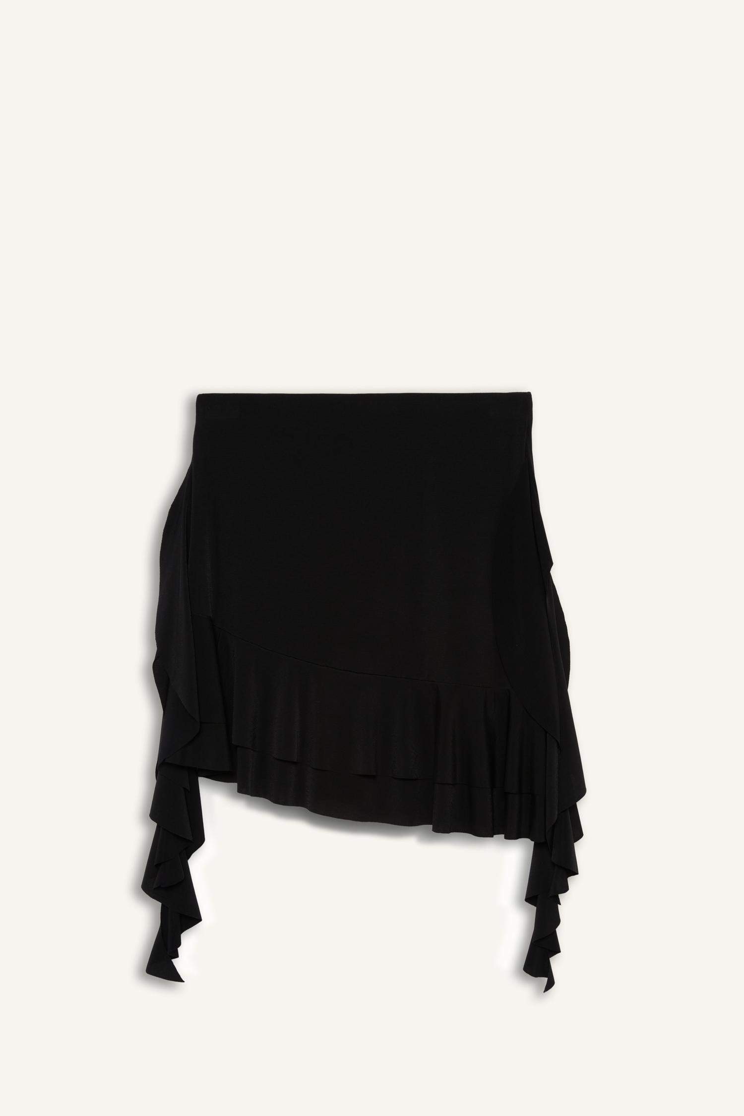 Coool A Kesim Normal Bel Fırfır Detaylı Mini Etek