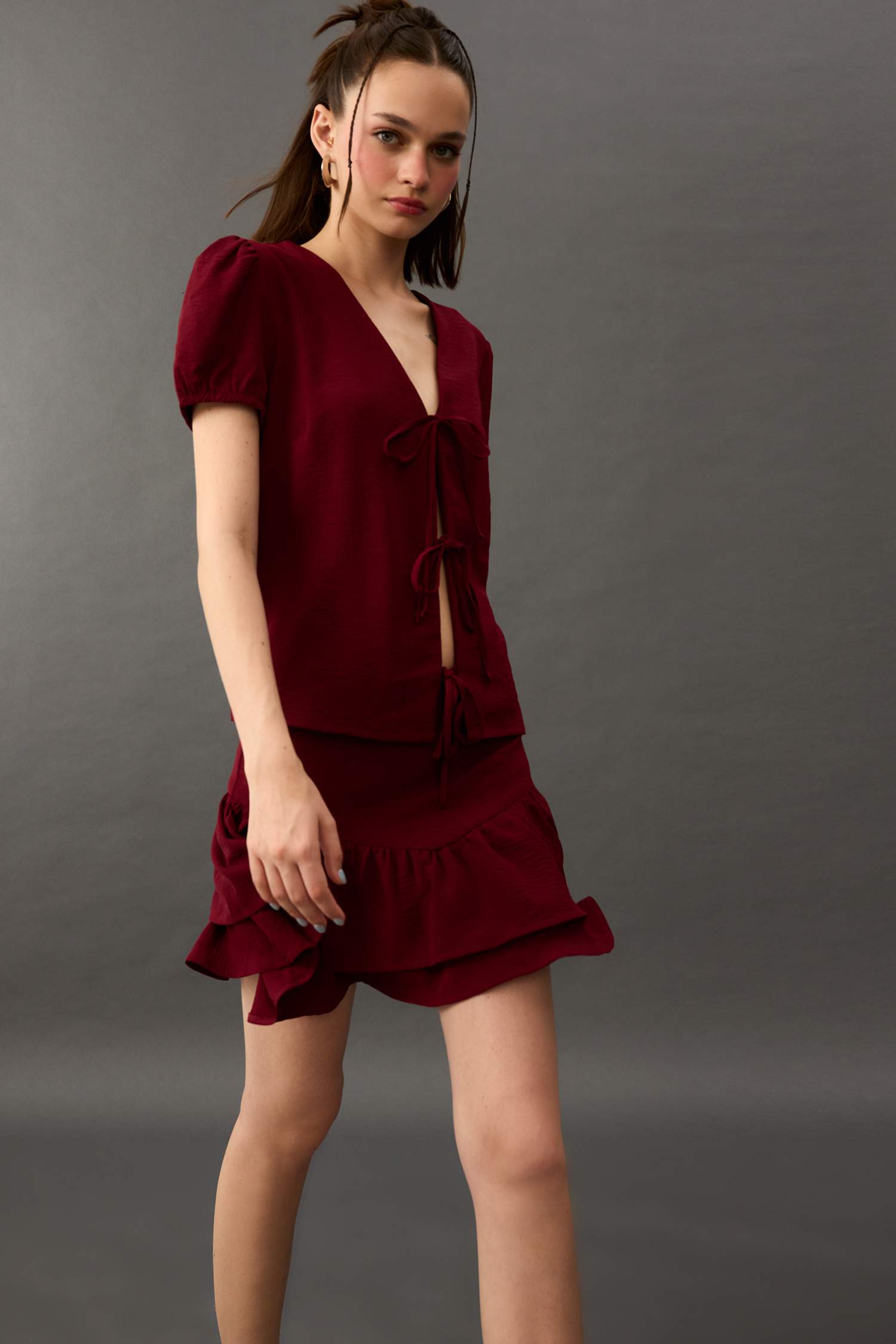 Regular Fit Aerobin Kısa Kollu Bluz