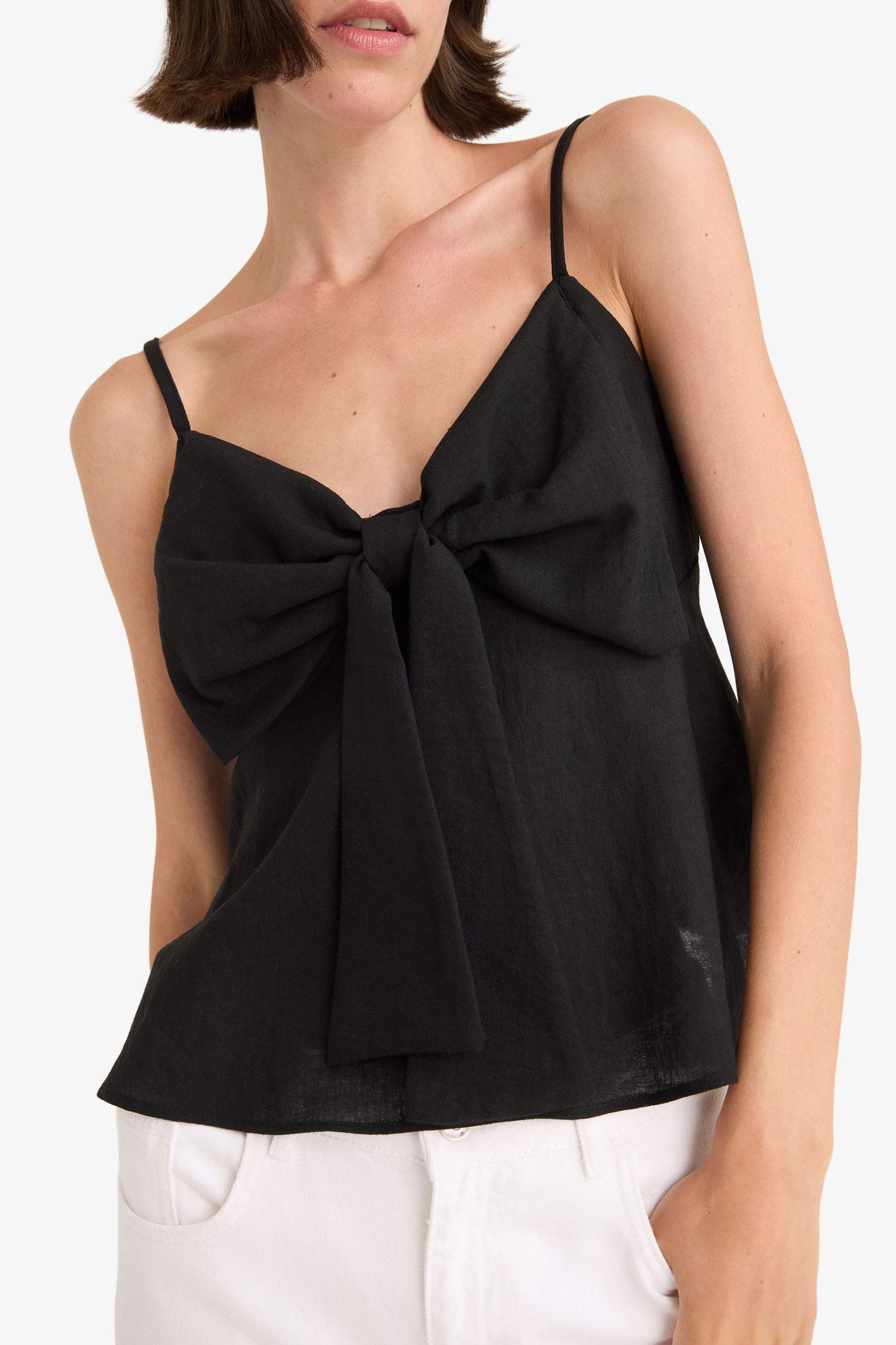 V-Neck Short Sleeve Blouse