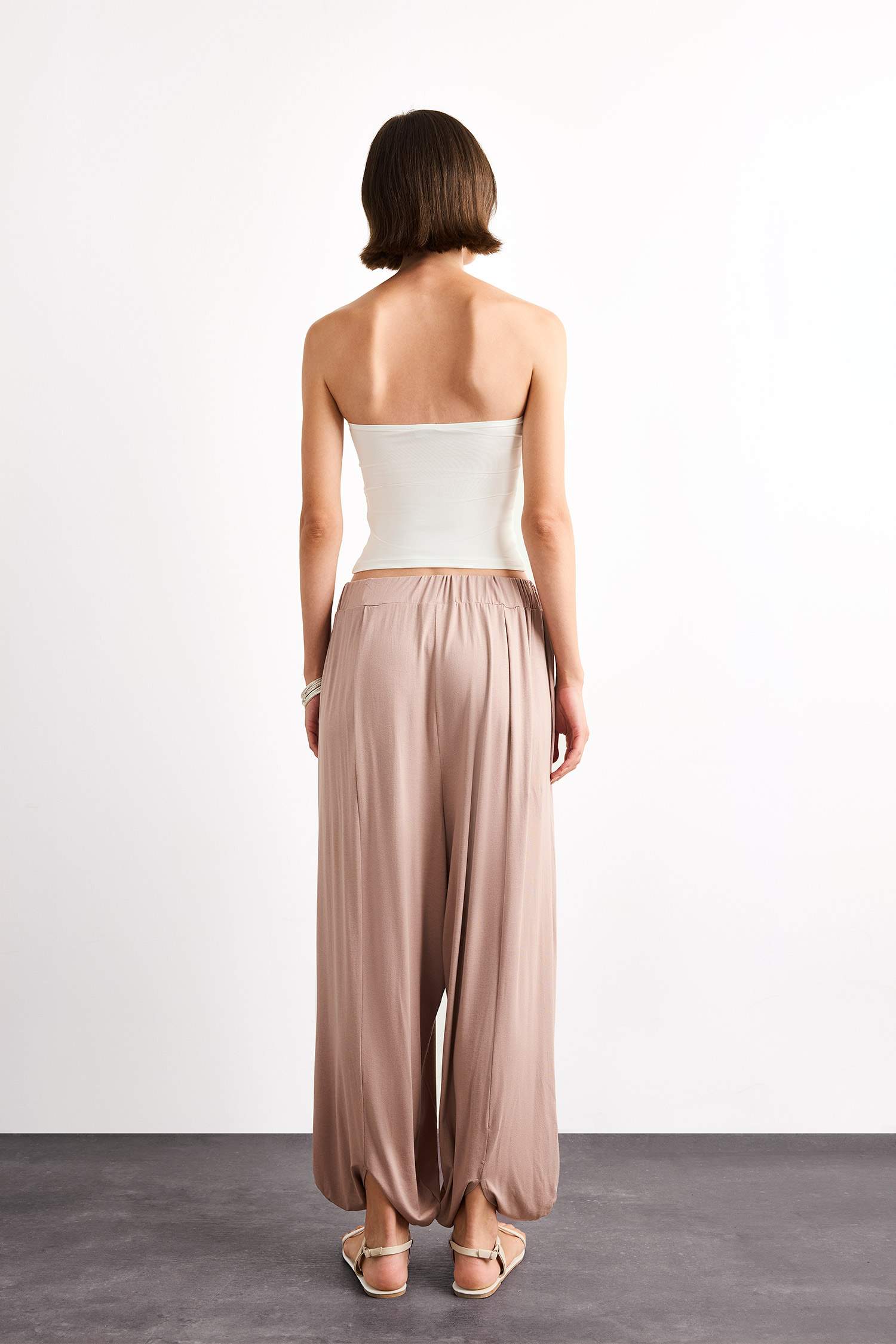 Baggy Fit Normal Bel Jogger Paça Bilek Boy Modal Pantolon