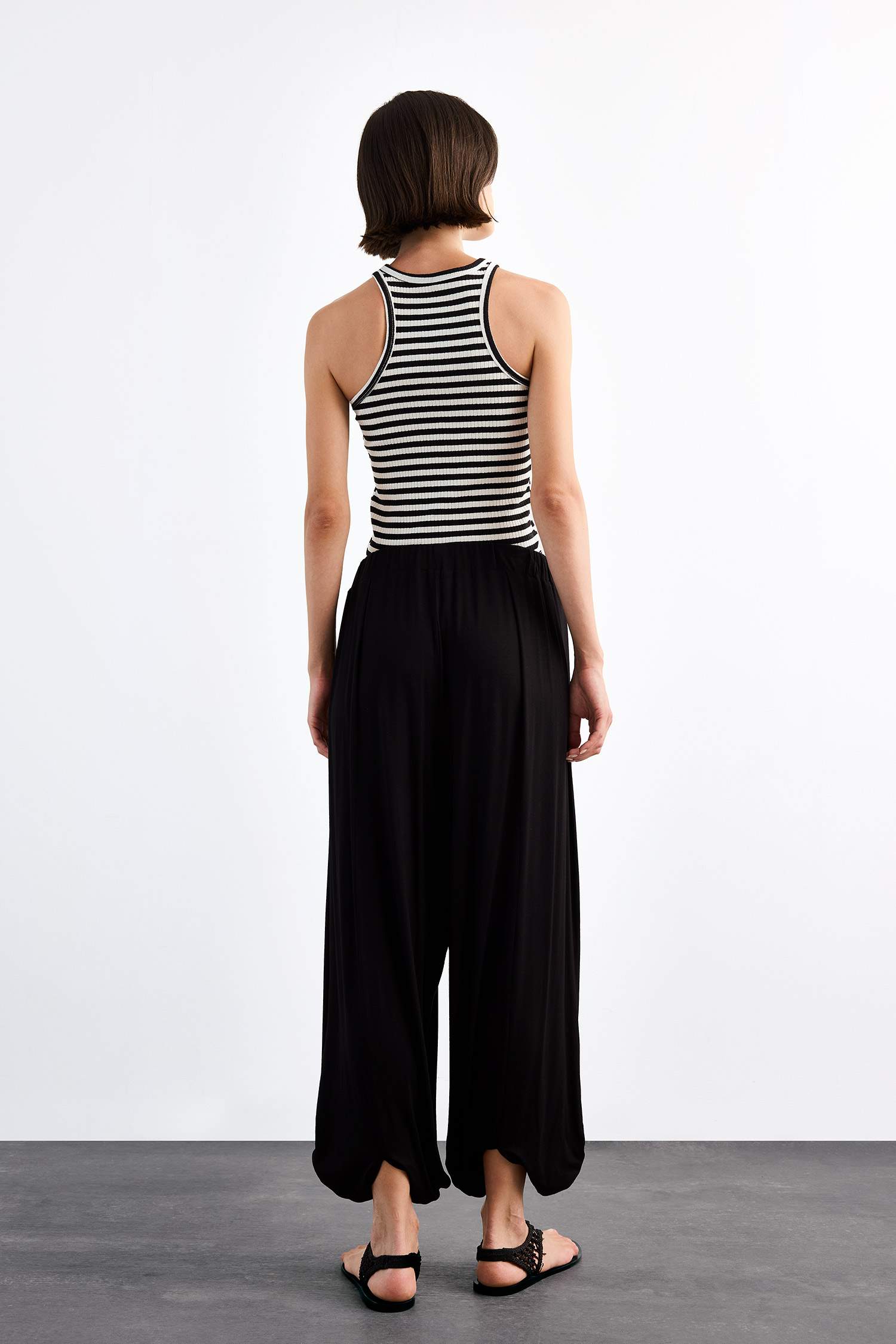 Baggy Fit Normal Bel Jogger Paça Bilek Boy Modal Pantolon