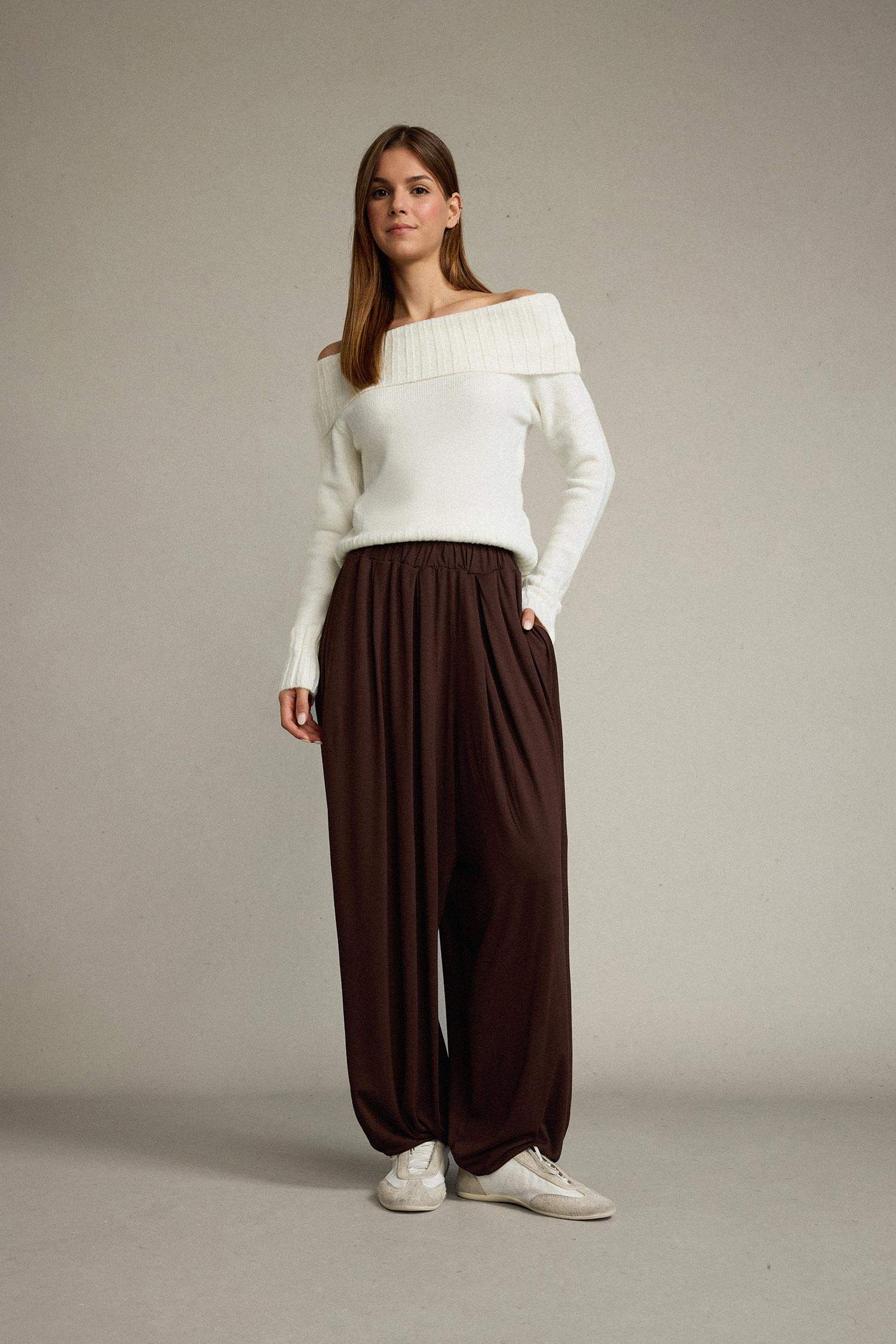 Baggy Fit Normal Bel Jogger Paça Bilek Boy Modal Pantolon