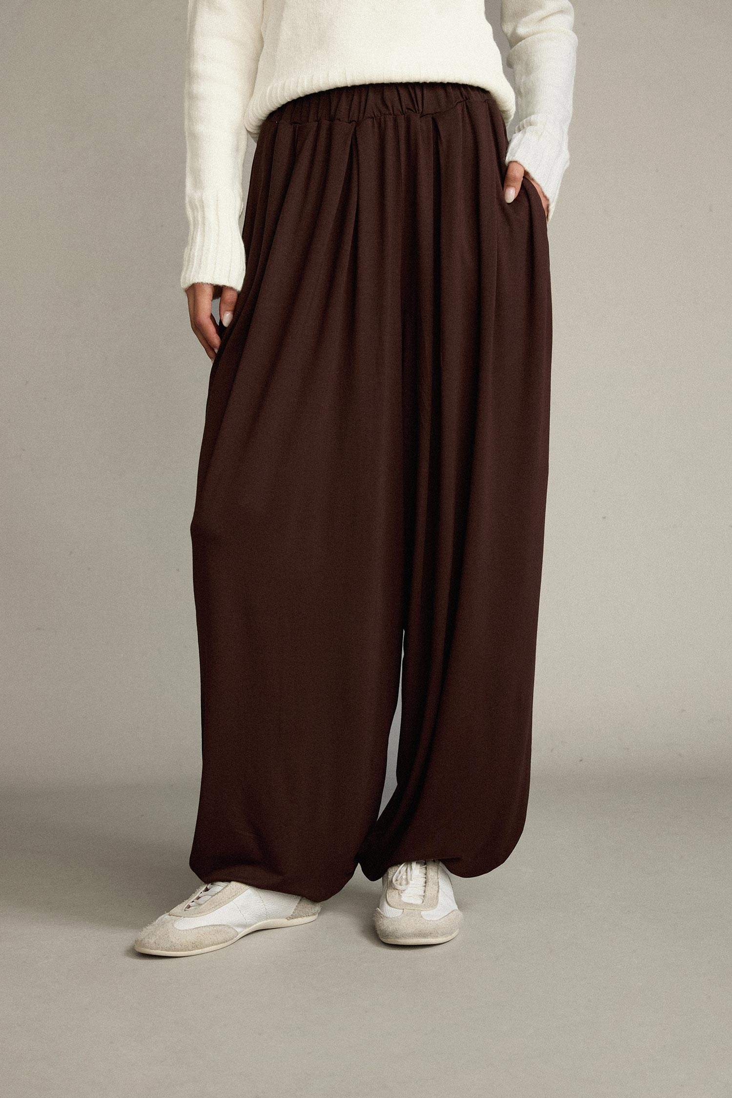 Baggy Fit Normal Bel Jogger Paça Bilek Boy Modal Pantolon