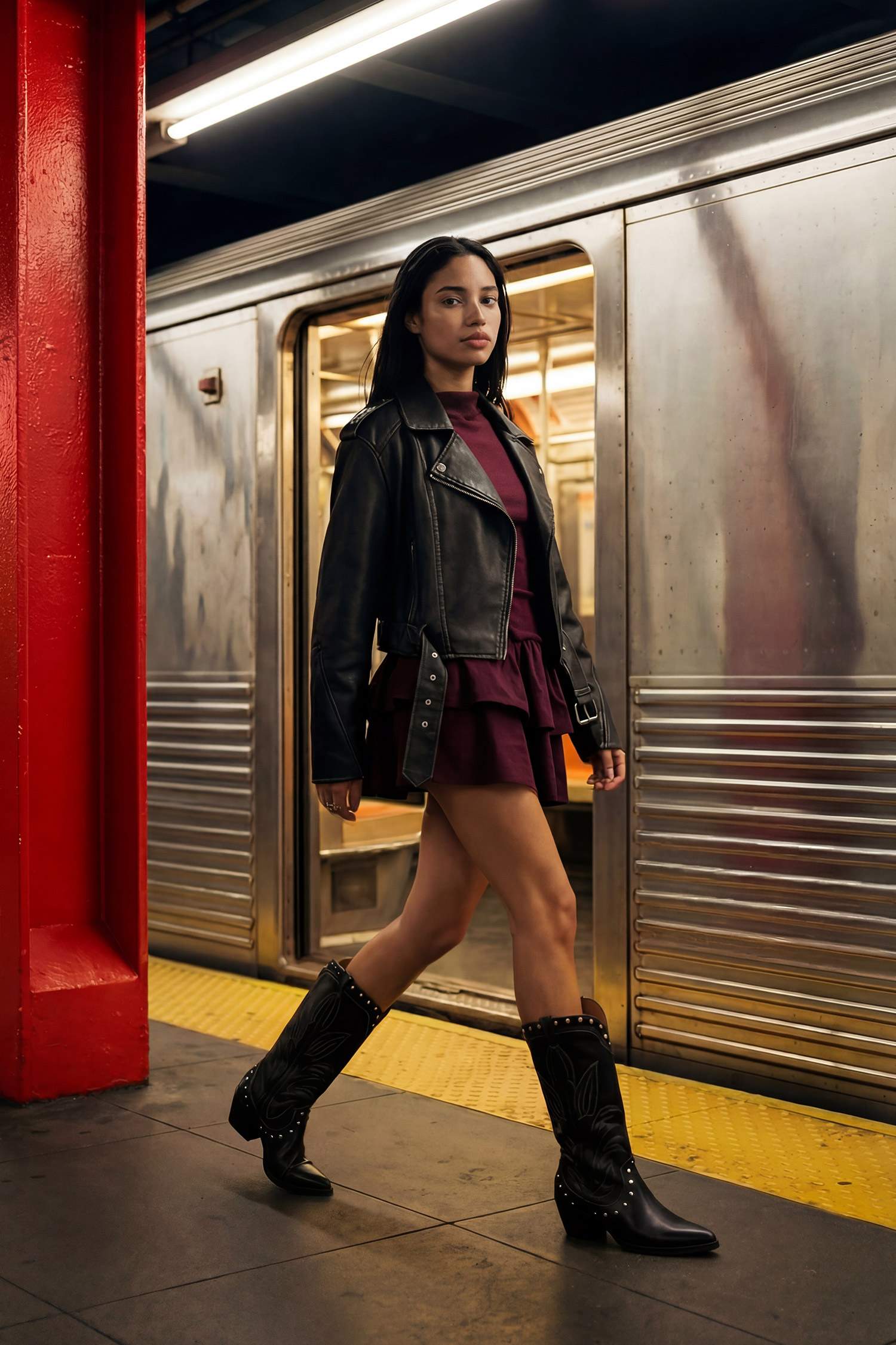 Relax Fıt Suni Deri Mont