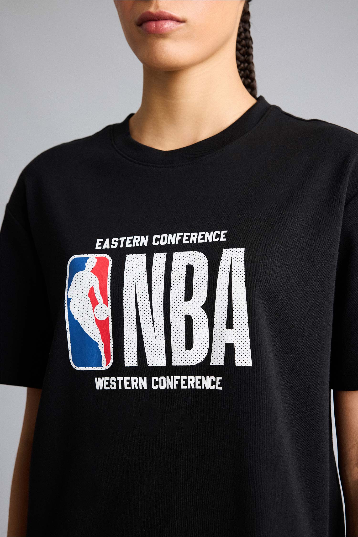 DeFacto %100 Pamuk NBA Wordmark Relax Fıt Kısa Kollu Tişört görsel 4