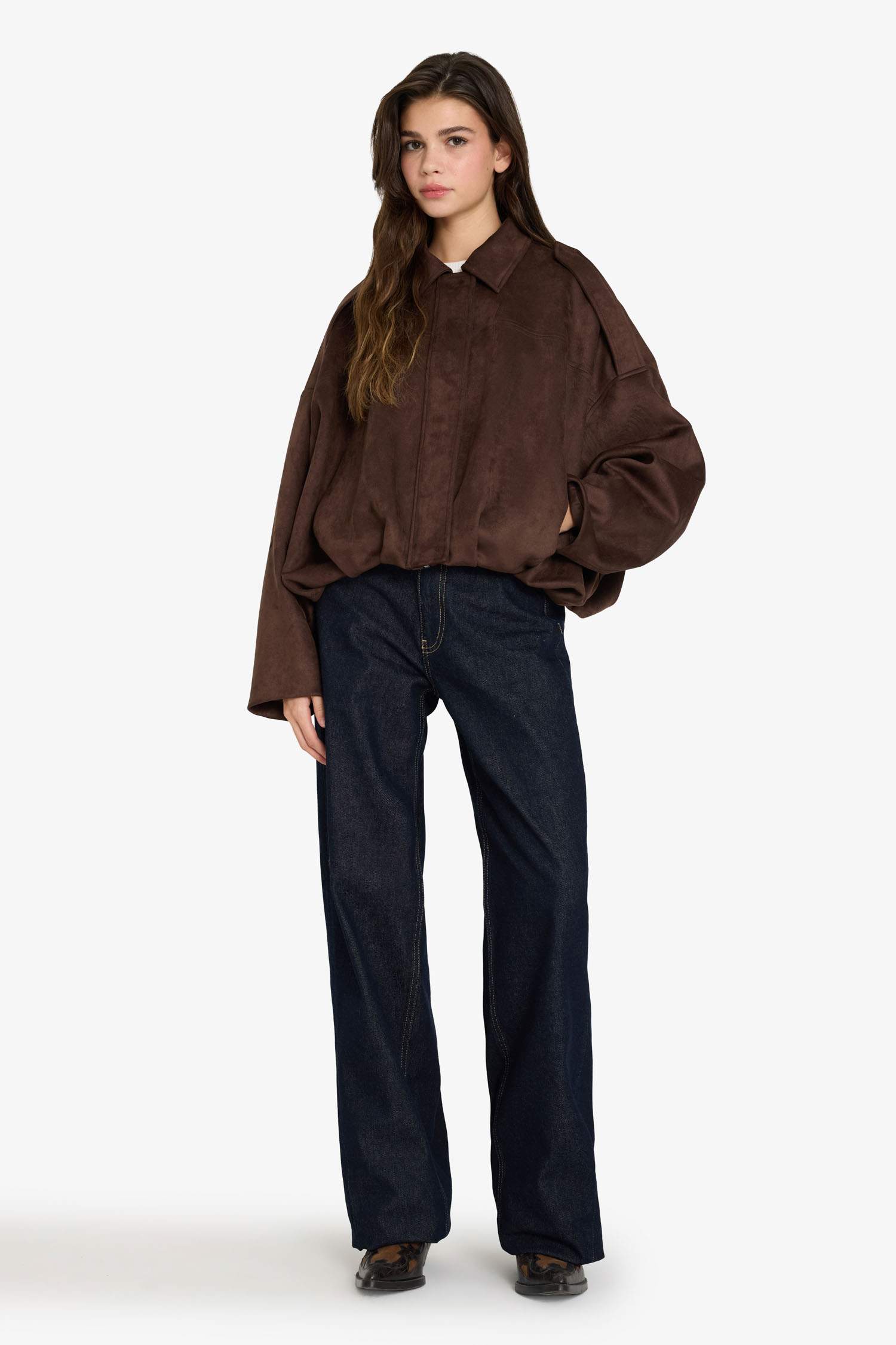 Su Geçirmez Regular Fit Süet Mont