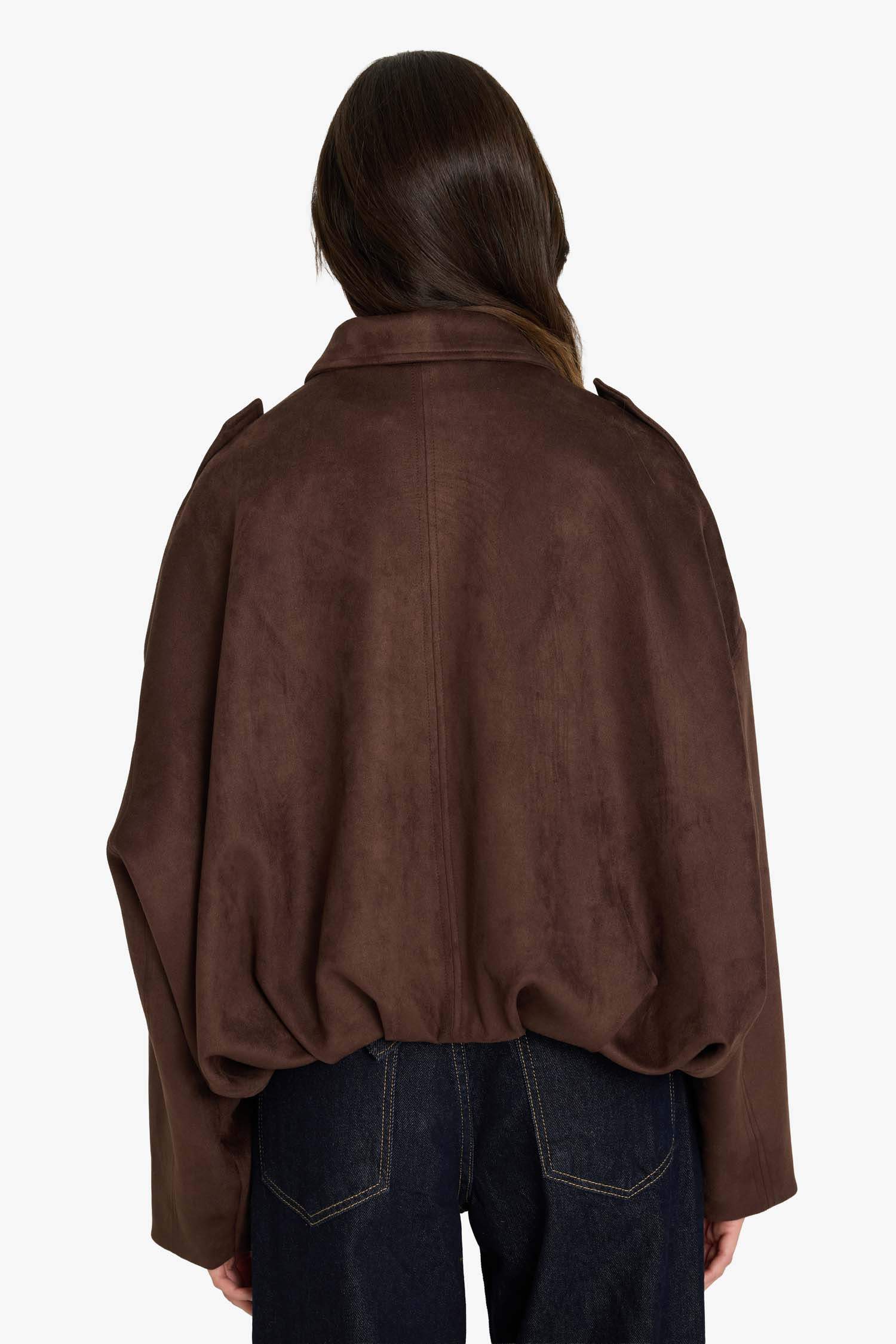 Su Geçirmez Regular Fit Süet Mont