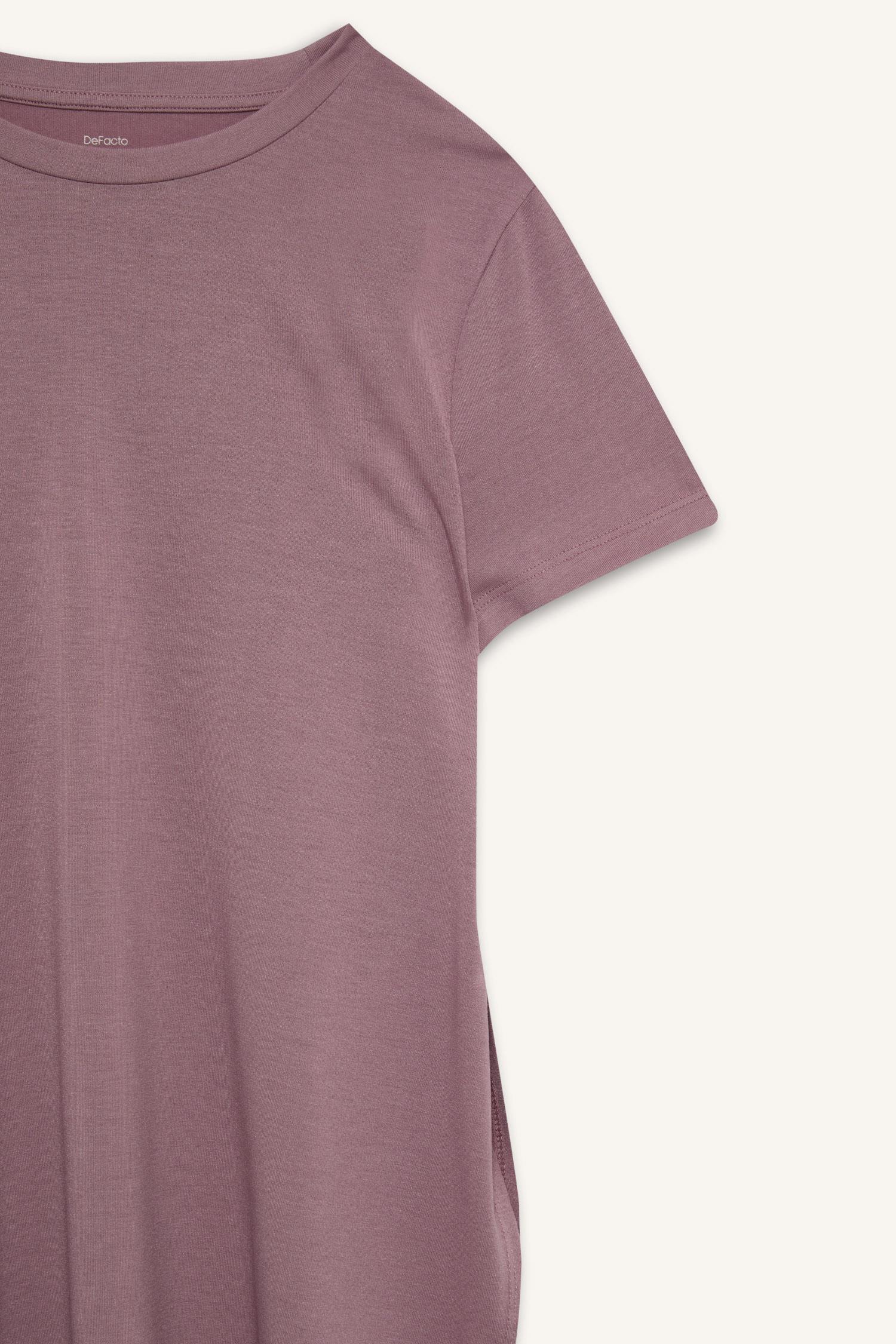 DeFacto Long Fit Yırtmaçlı Sporcu Tişört görsel 7