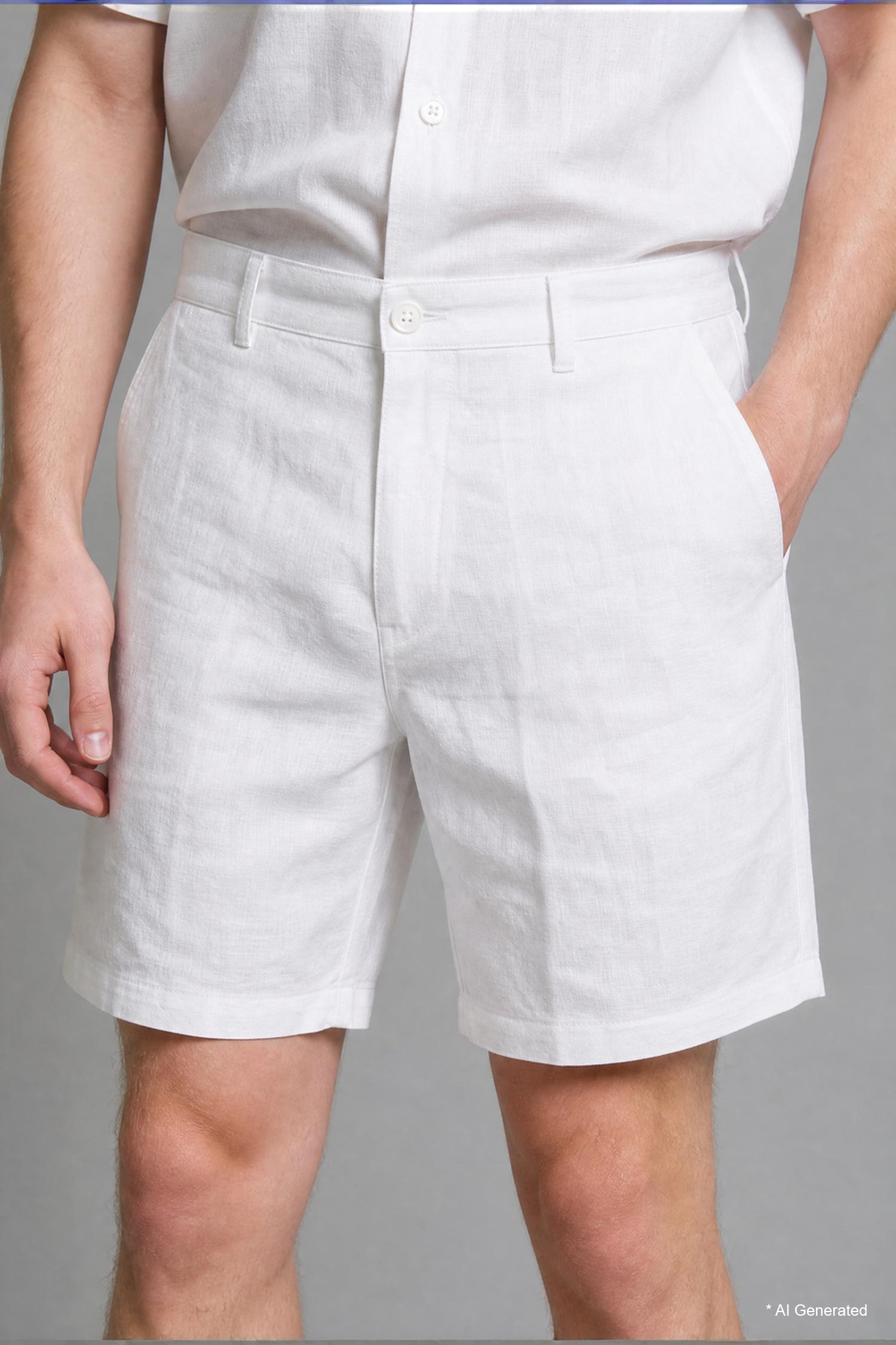 DeFacto Nefes Alabilir %100 Keten Relaxed Fit Keten Bermuda Şort görsel 5