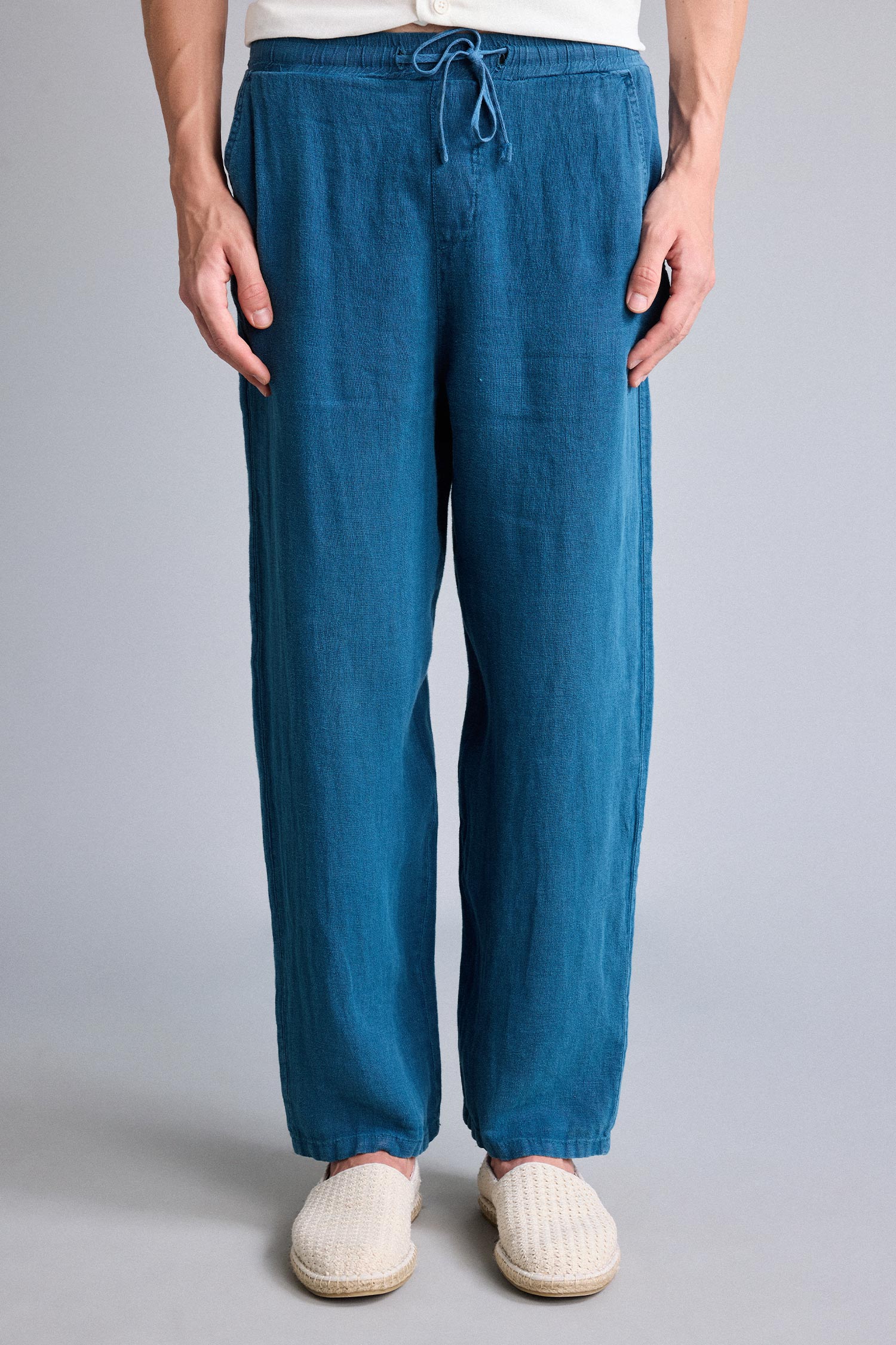 DeFacto %100 Keten Wıde Leg Pantolon görsel 4