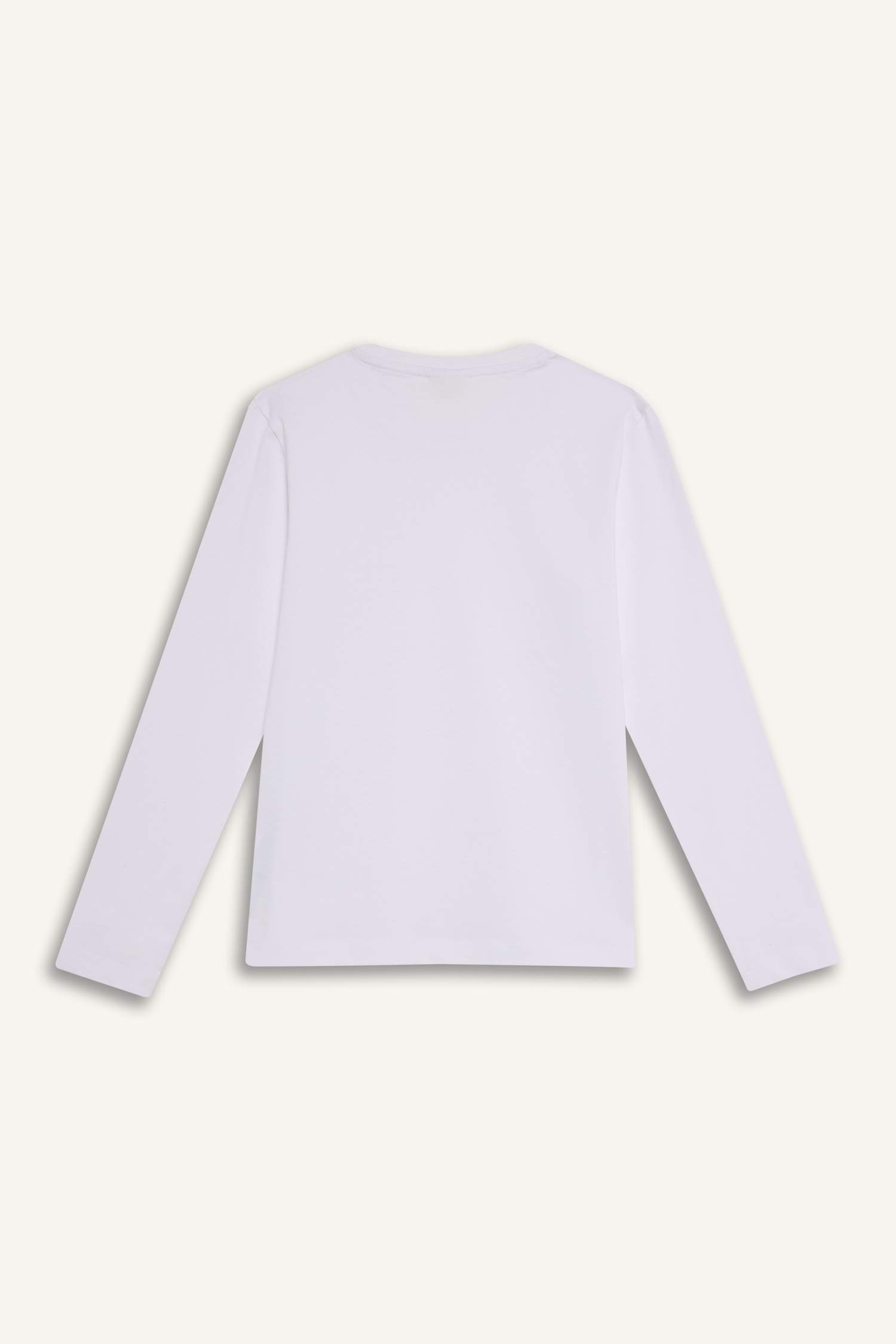 Қыздарға арналған Regular Fit дөңгелек жағалы ұзын жеңді футболка