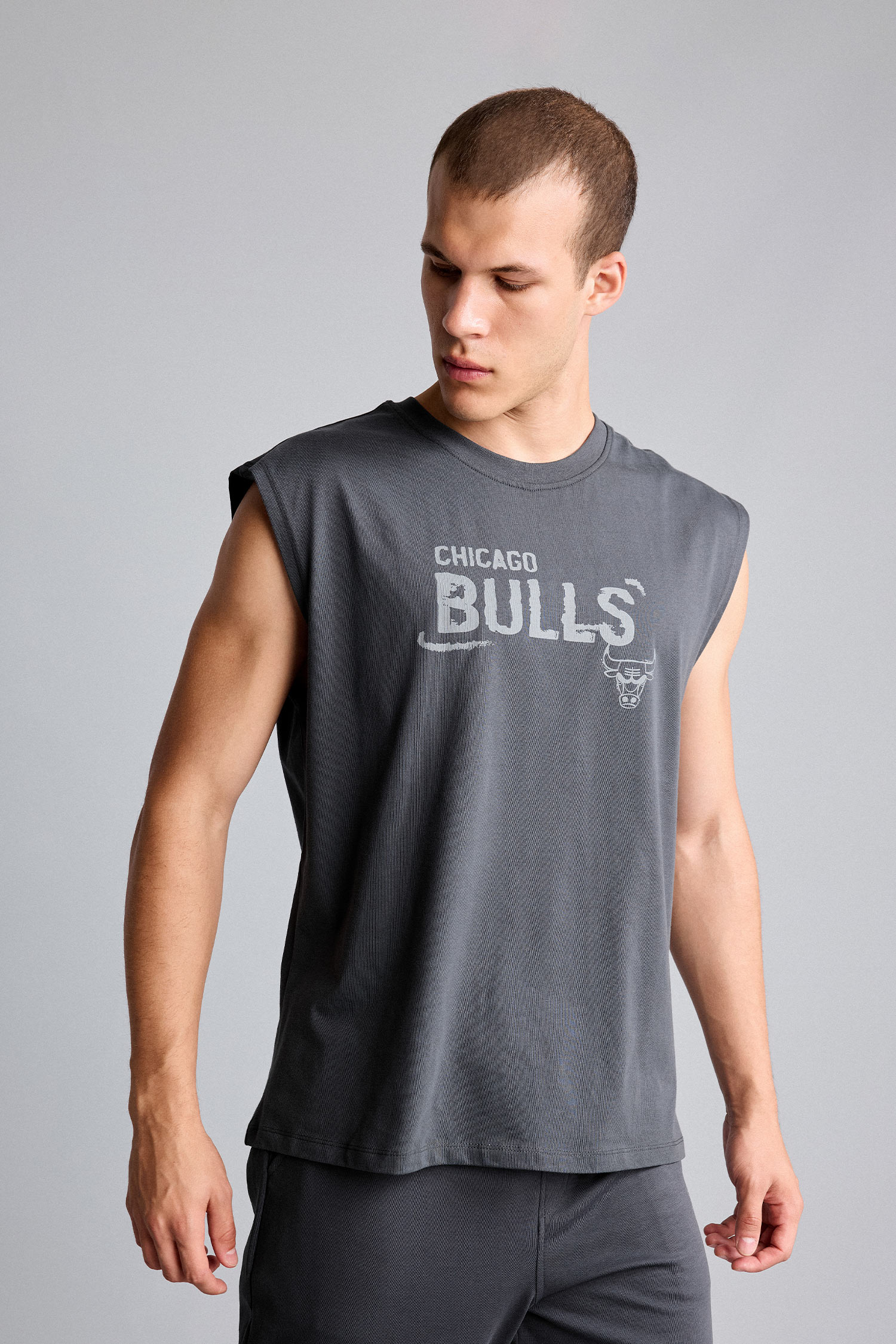 DeFacto %100 Pamuk NBA Oversize Baskılı Atlet görsel 4