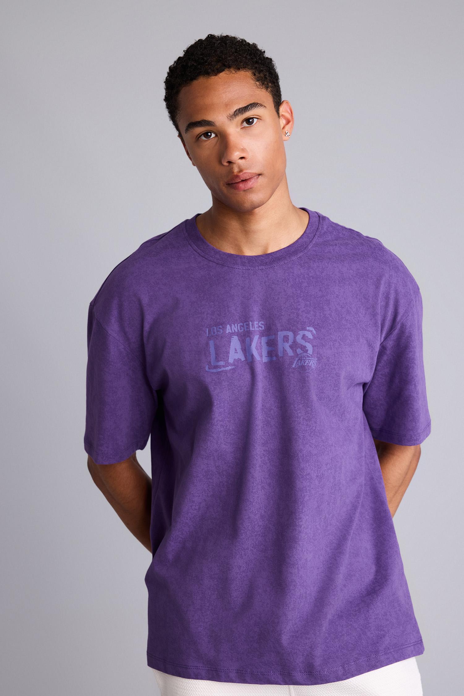 DeFacto %100 Pamuk NBA Los Angeles Lakers Kısa Kollu Tişört görsel 4