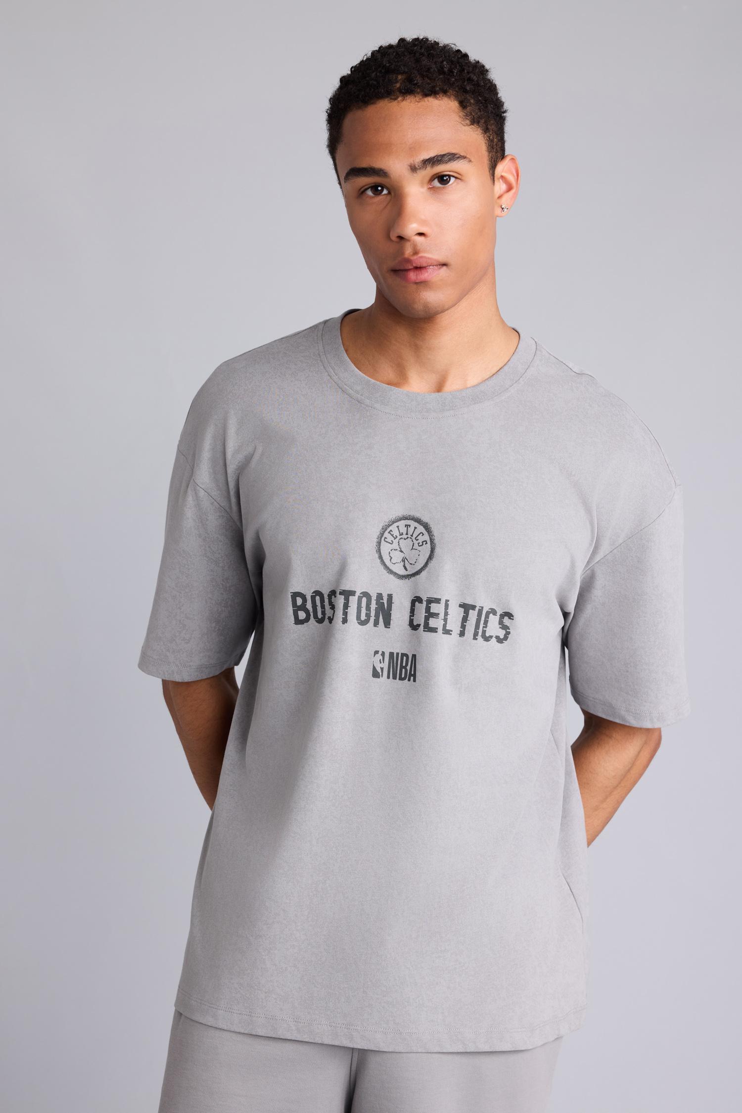 DeFacto %100 Pamuk NBA Boston Celtıcs Oversıze Kısa Kollu Tişört görsel 4