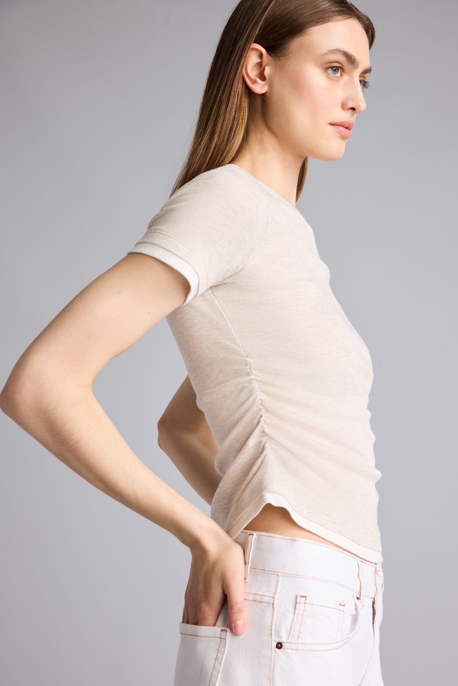 DeFacto Slim Fit Kısa kollu Ribana Tişört görsel 3