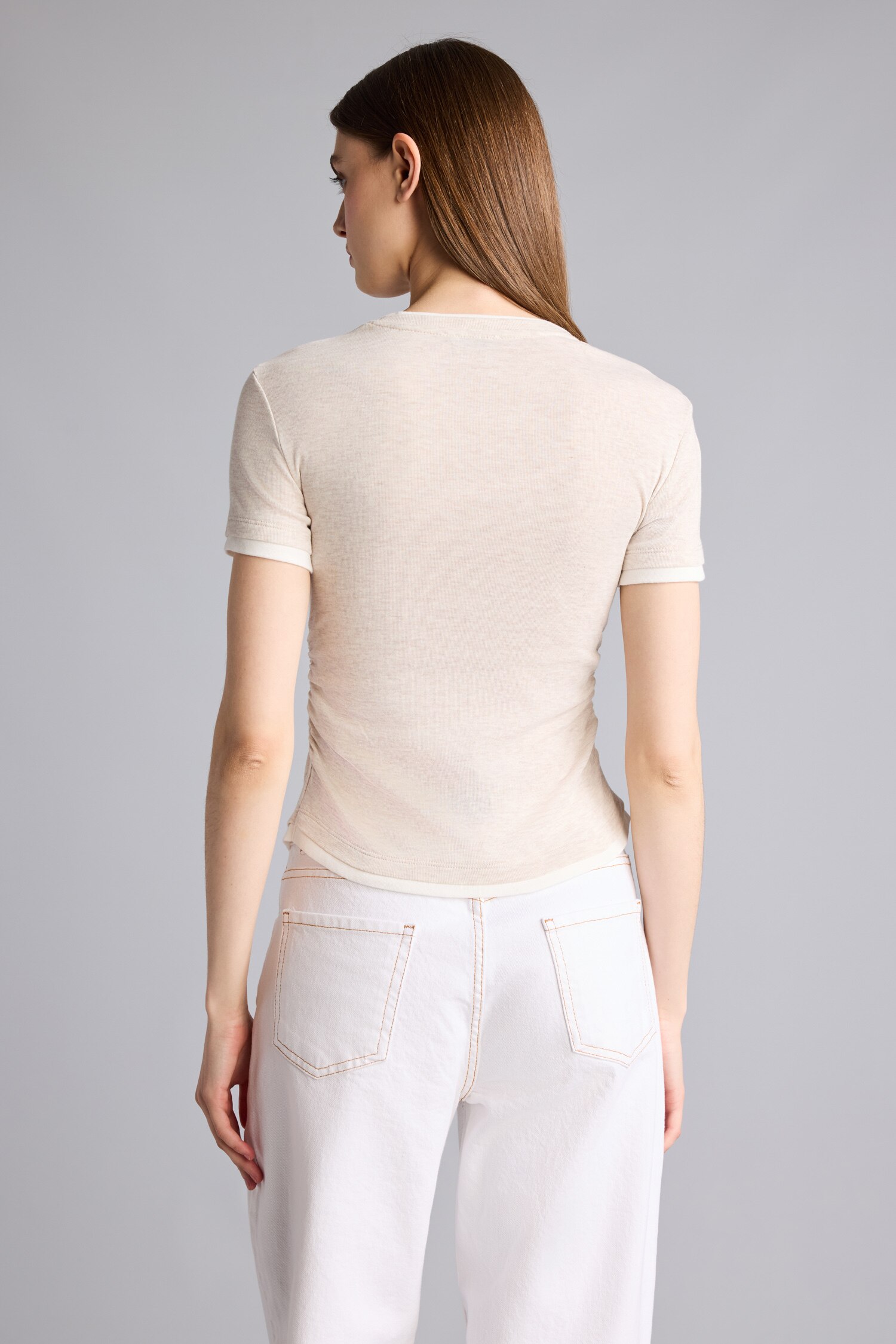 DeFacto Slim Fit Kısa kollu Ribana Tişört görsel 5