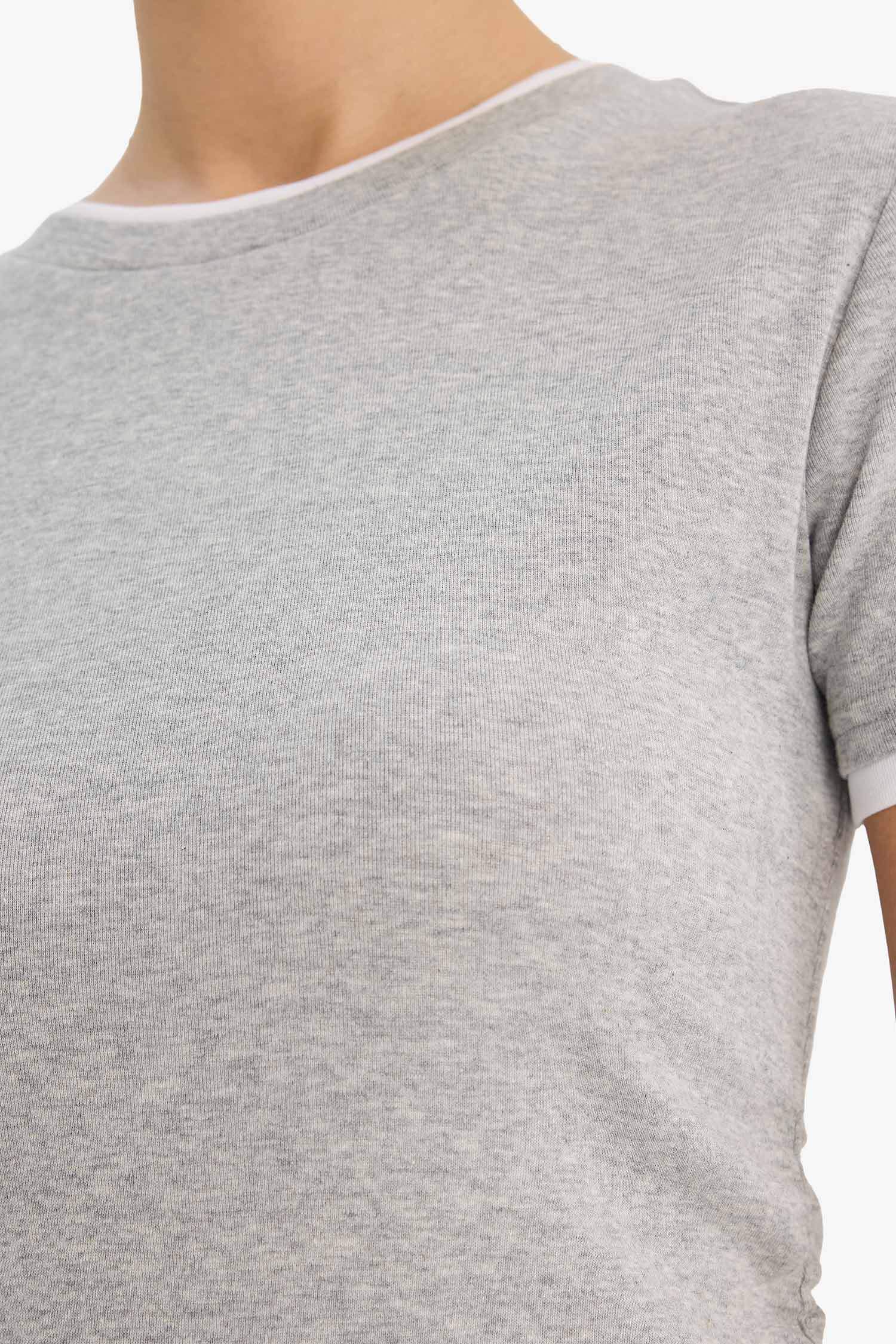 Облегающая футболка в рубчик Slim Fit с круглым вырезом