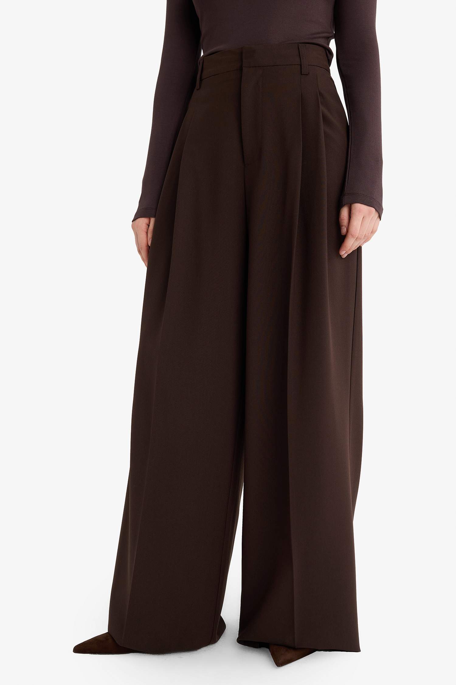 Wide Leg High Waist Long Trousers