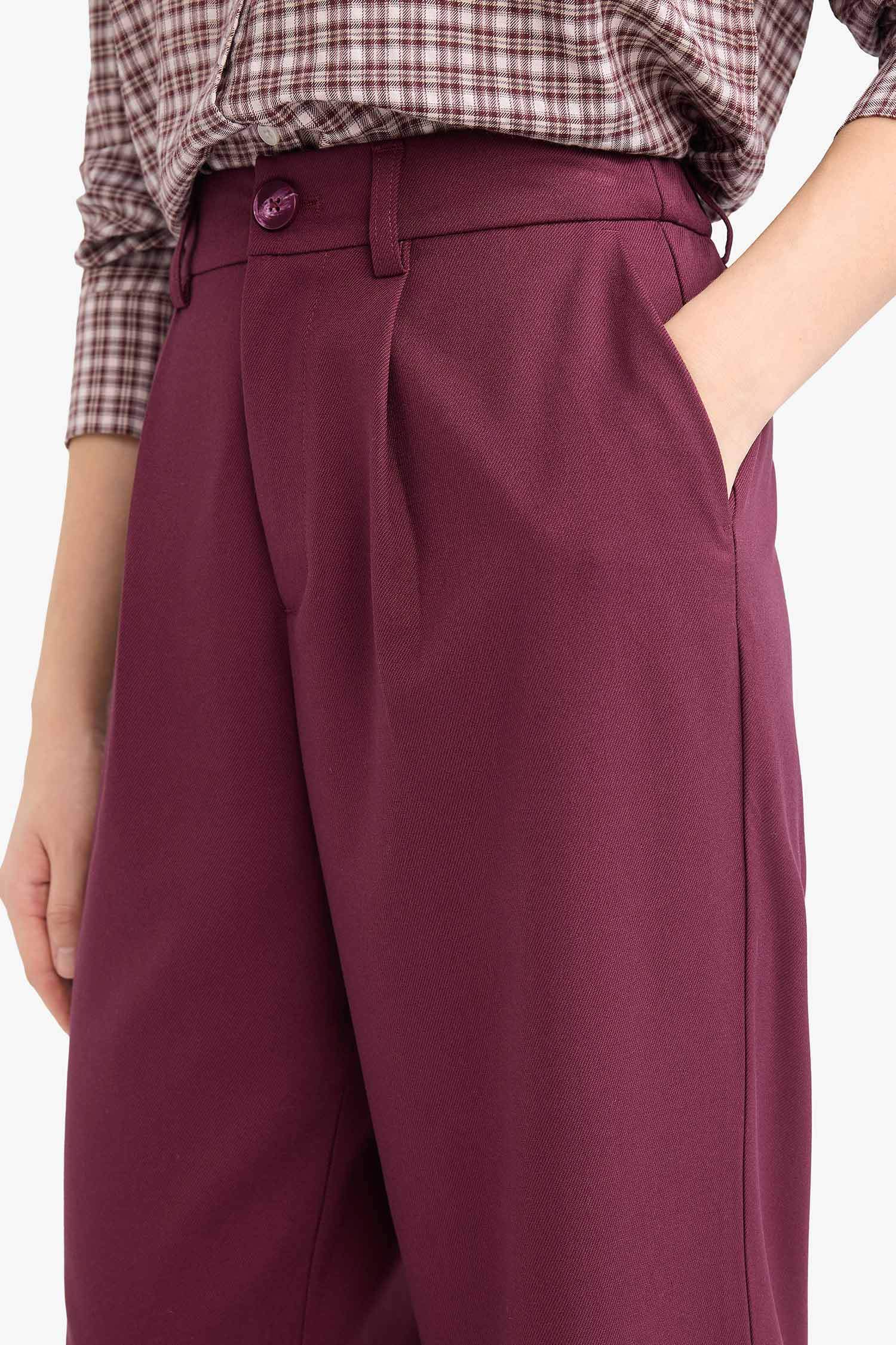 Straight Fit жоғары белді найзағайлы қалтасы бар ұзын шалбар