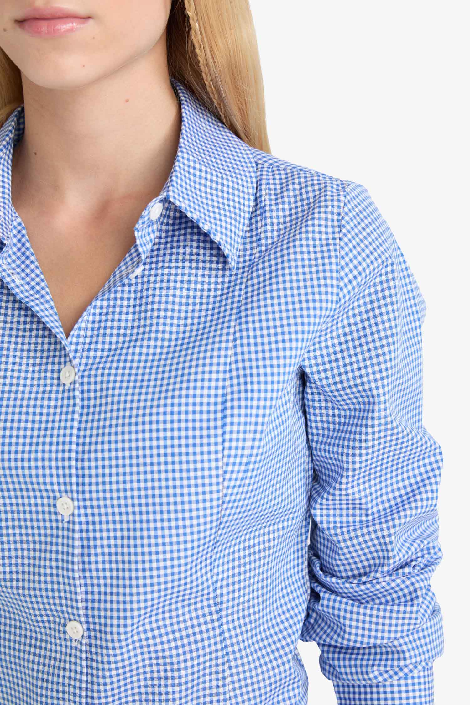 Slim Fit Shirt Collar Poplin Long Sleeve Shirt