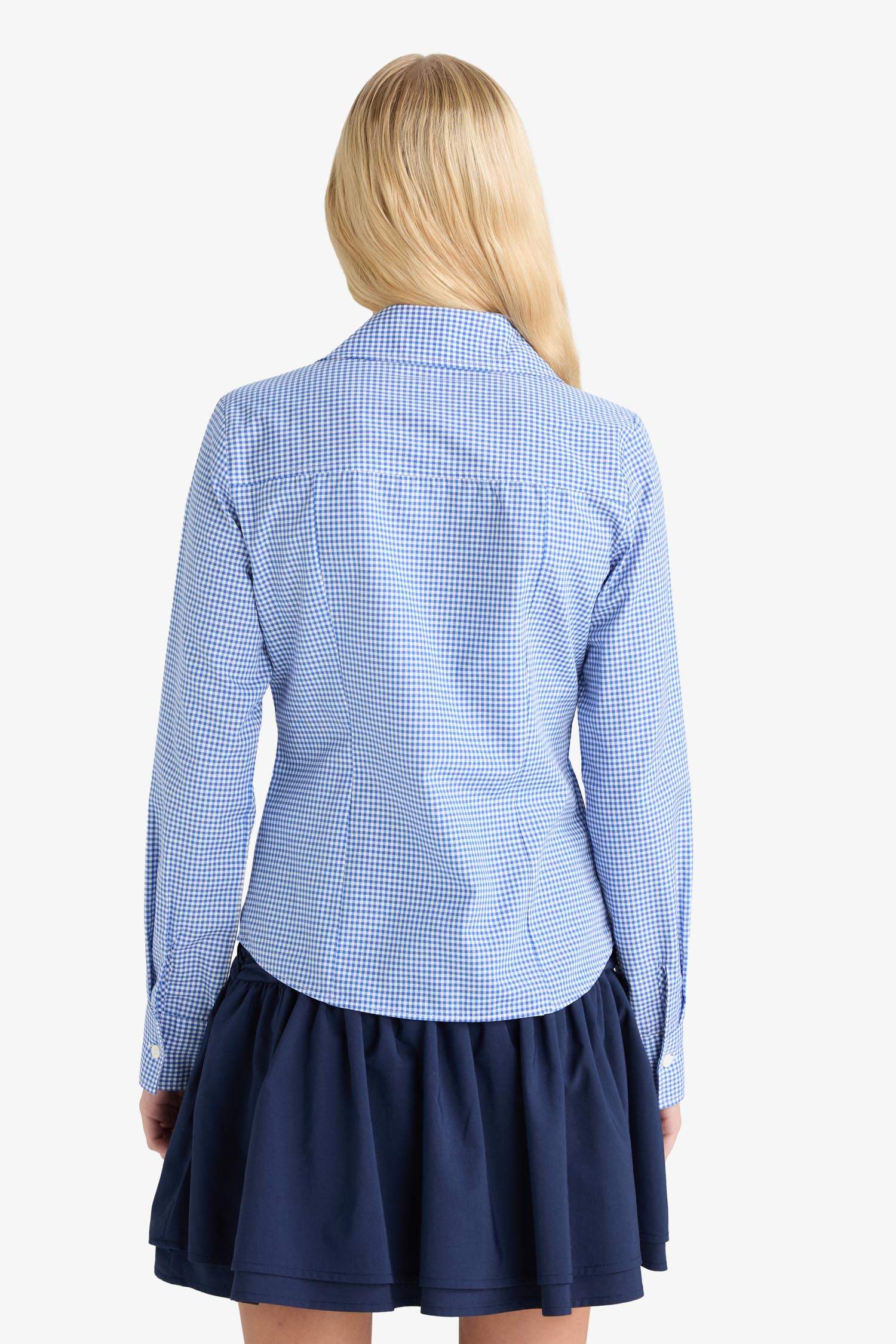 Slim Fit Shirt Collar Poplin Long Sleeve Shirt