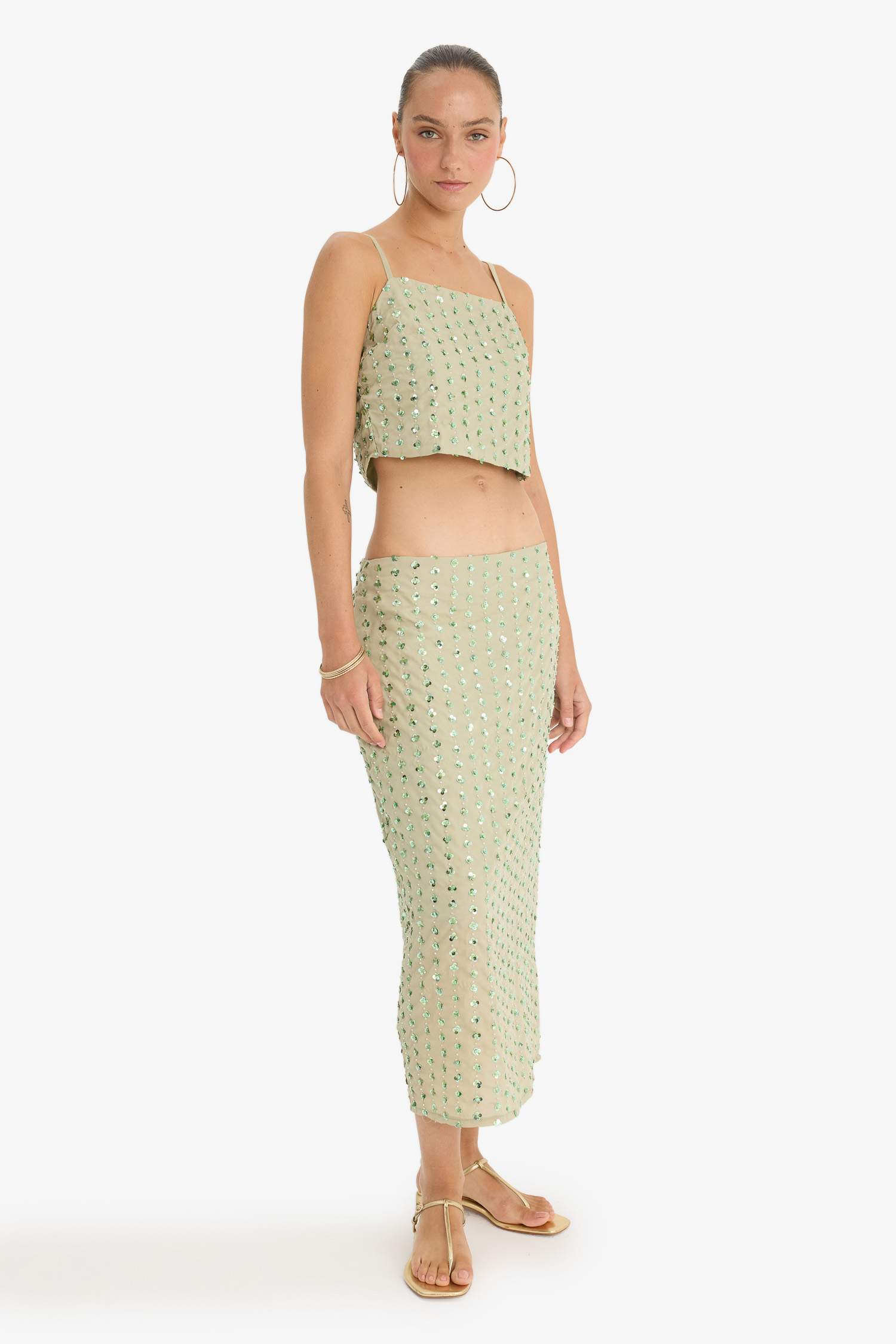 Pencil Skirt Voile Lined Normal Waist Midi Skirt