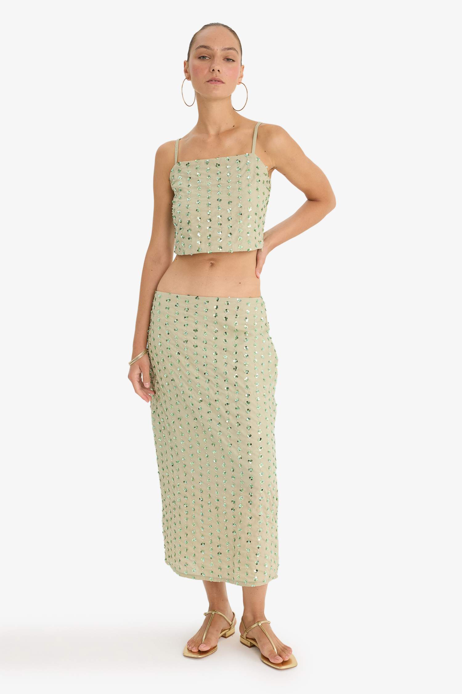 Pencil Skirt Voile Lined Normal Waist Midi Skirt