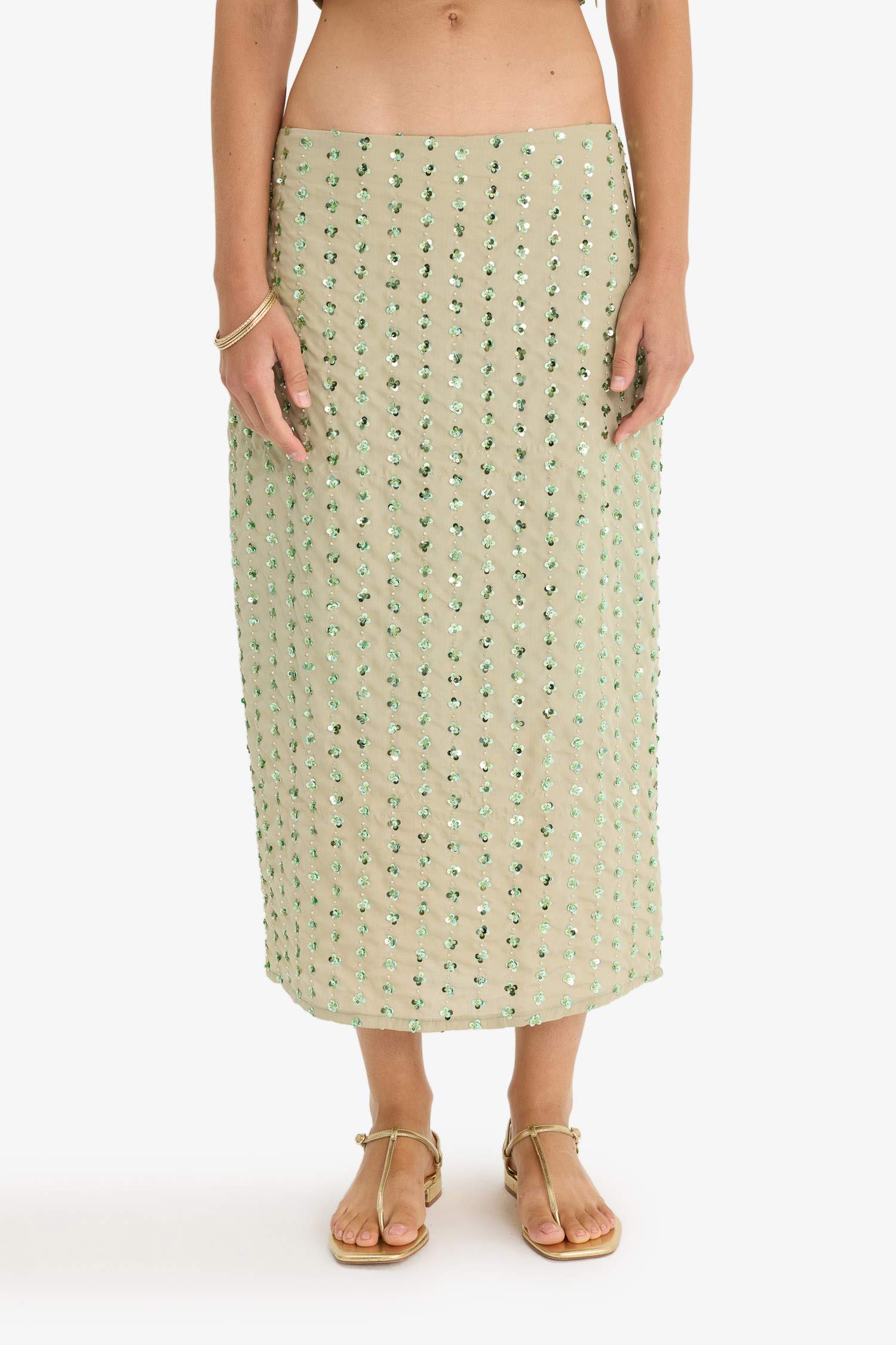 Pencil Skirt Voile Lined Normal Waist Midi Skirt