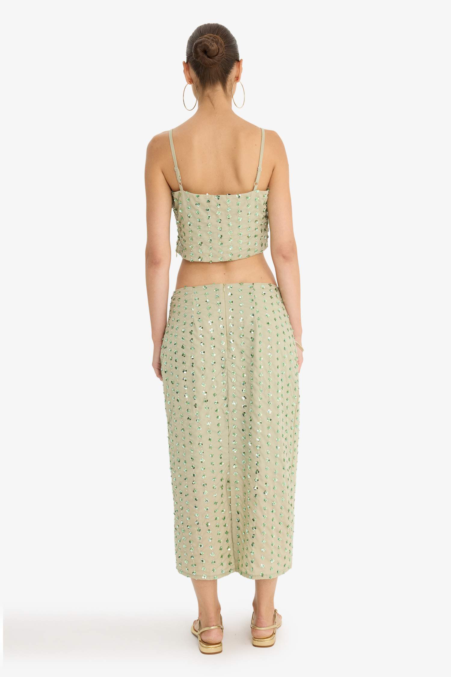 Pencil Skirt Voile Lined Normal Waist Midi Skirt