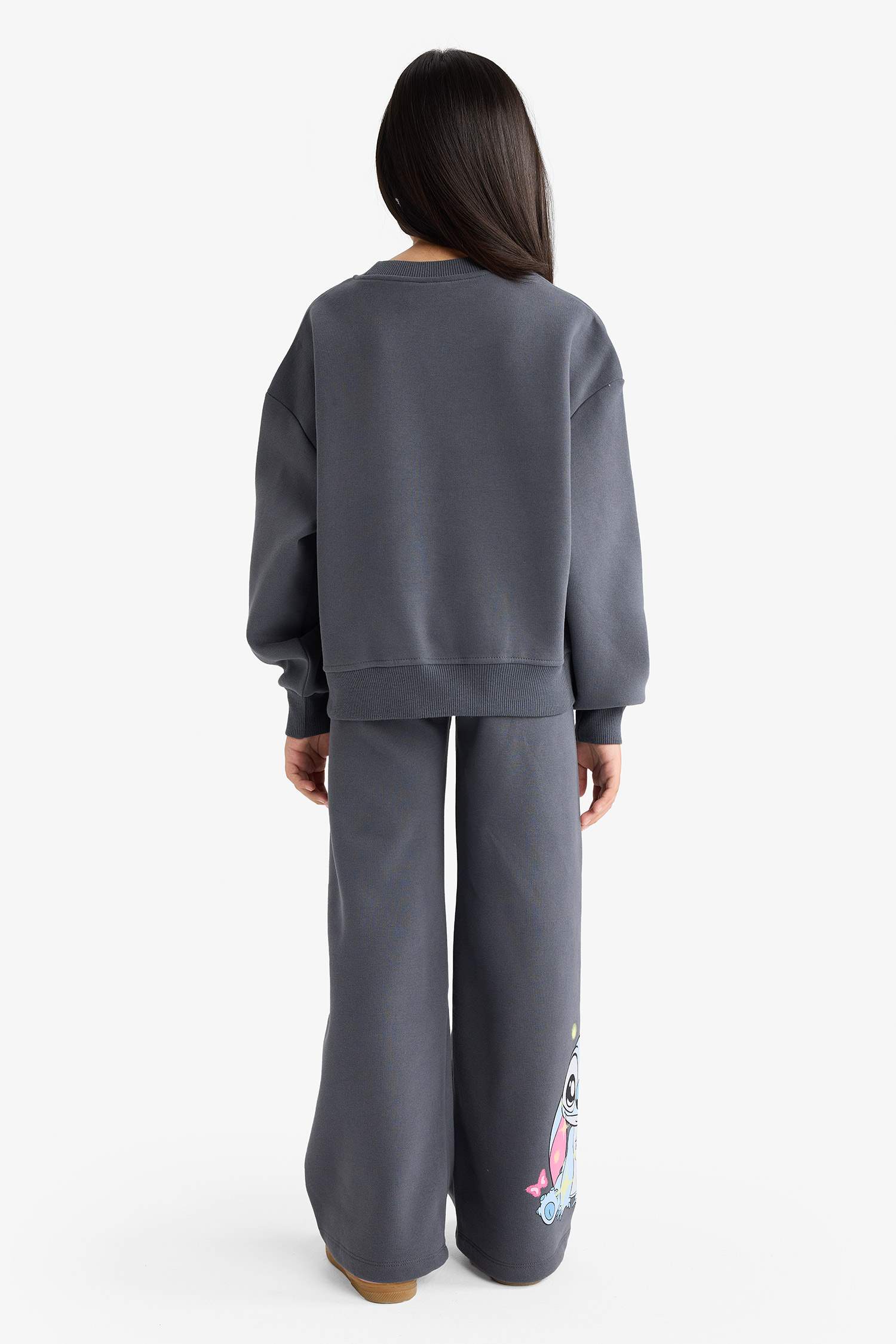 سيت بناتي ثقيل سويت شيرت وبنطلون بجامة من ديزني ليلو وستيتش - قطعتين