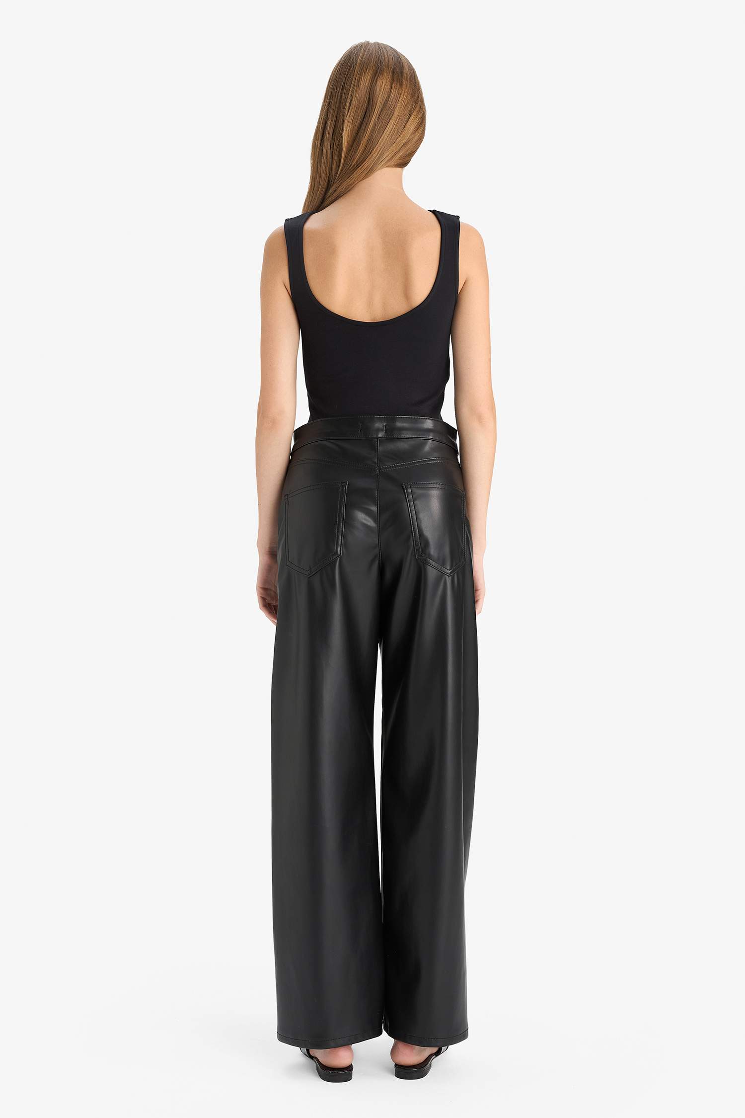 Wide Leg Zipper Trousers