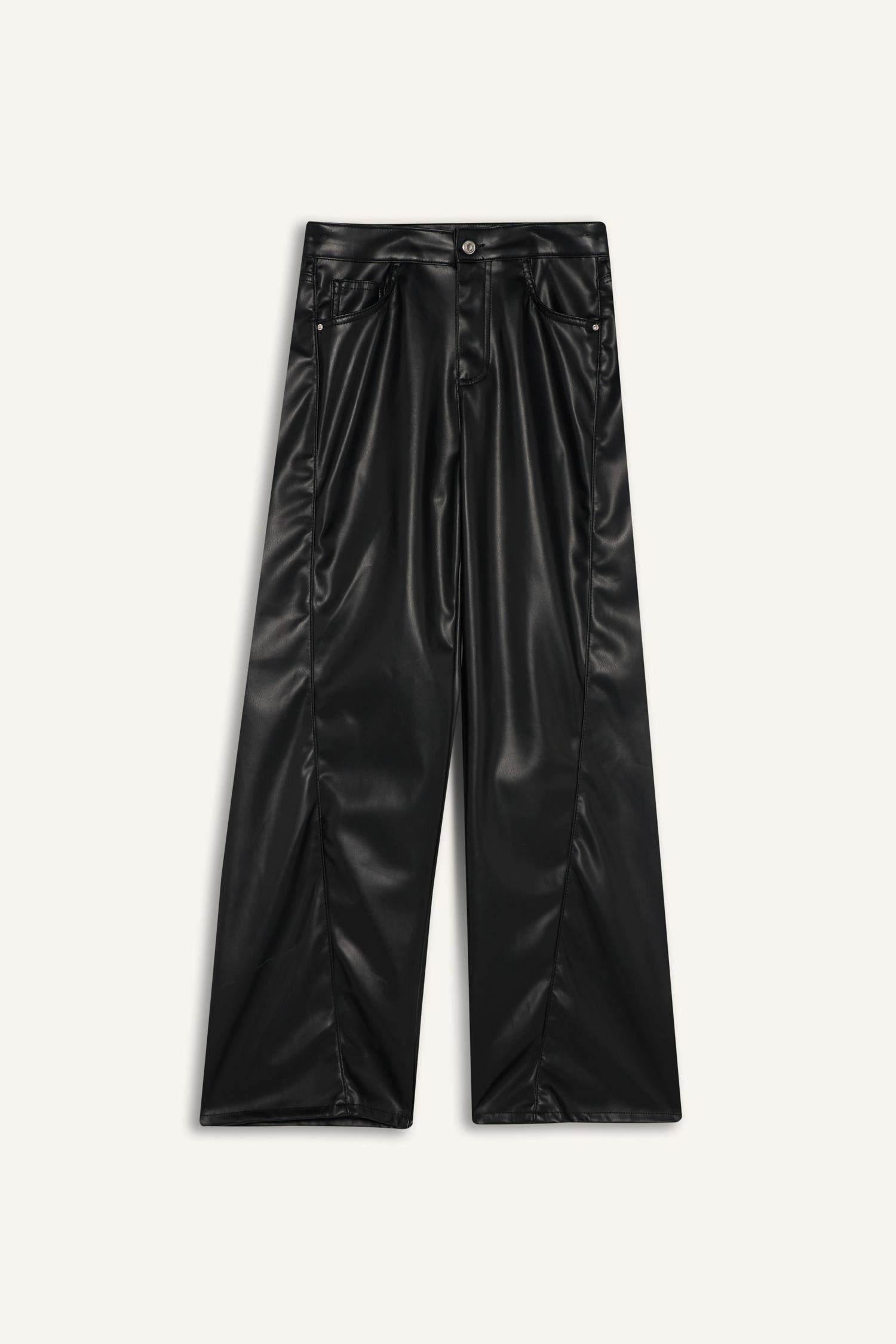 Wide Leg Zipper Trousers