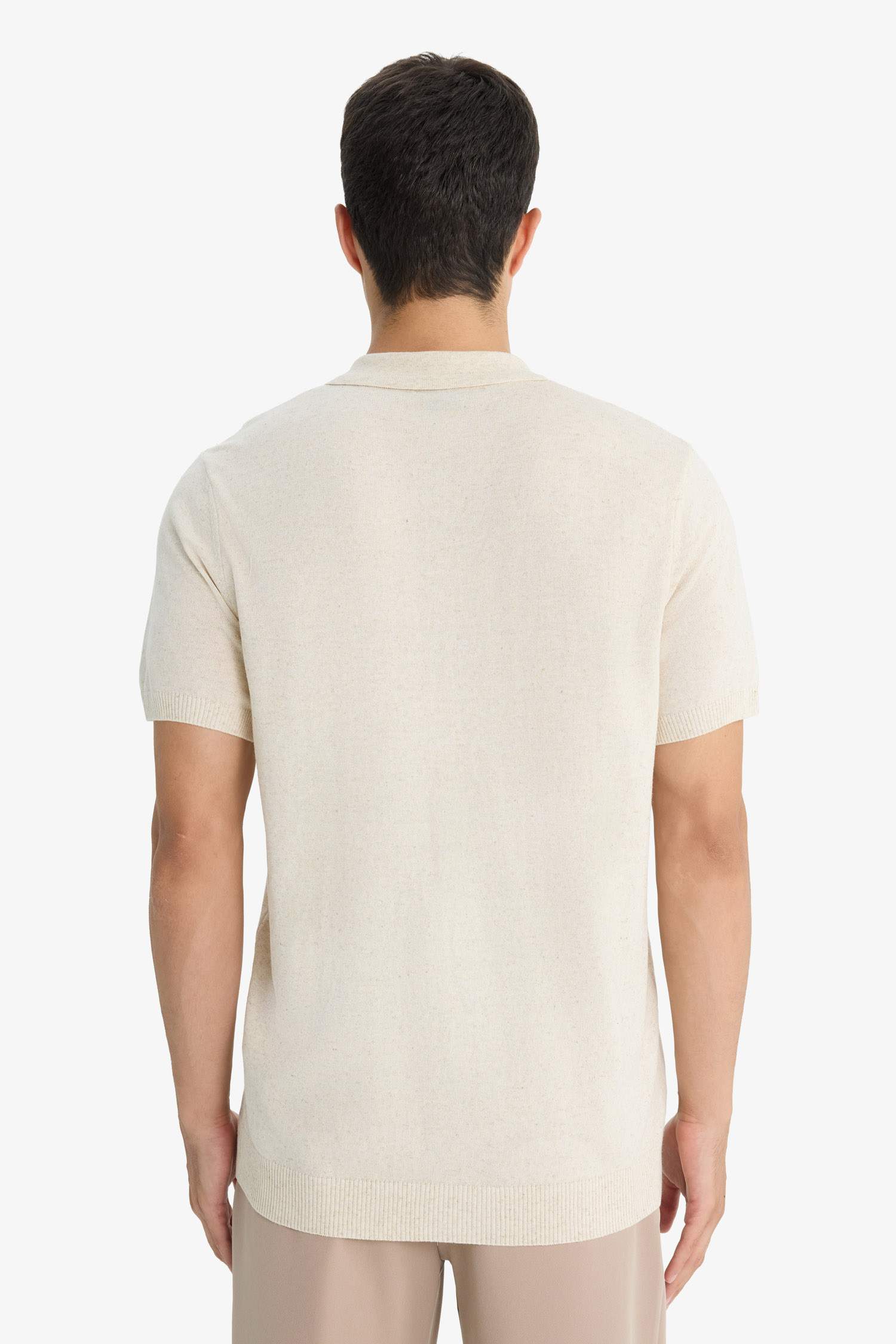 Standart Fit Düğmeli Polo Yaka Triko Kısa Kollu Tişört