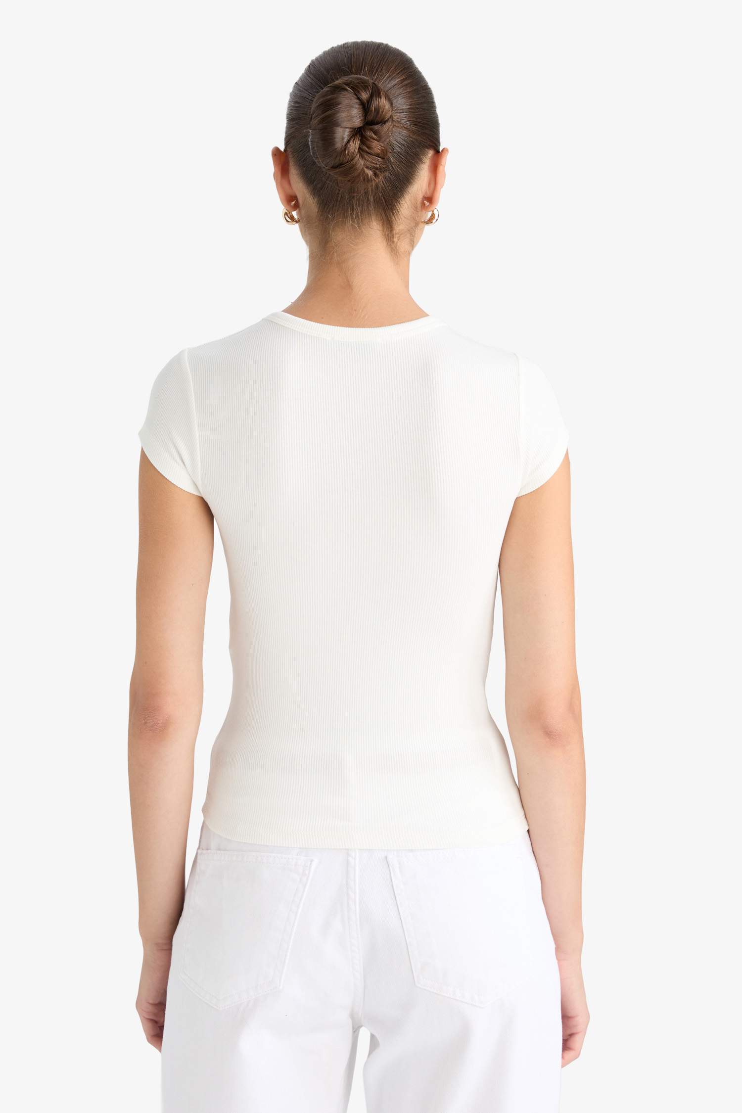 Bisiklet Yaka Kısa Kollu Tişört