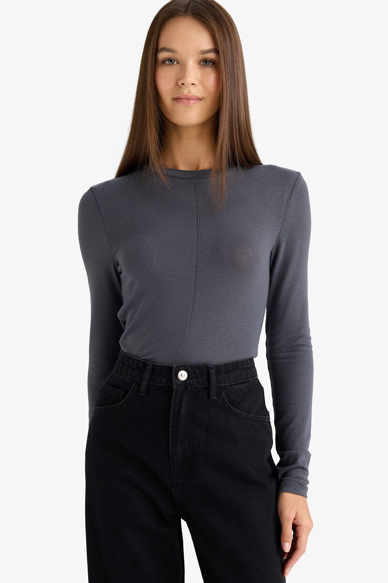 Slim Fit Crew Neck Long Sleeve T-Shirt