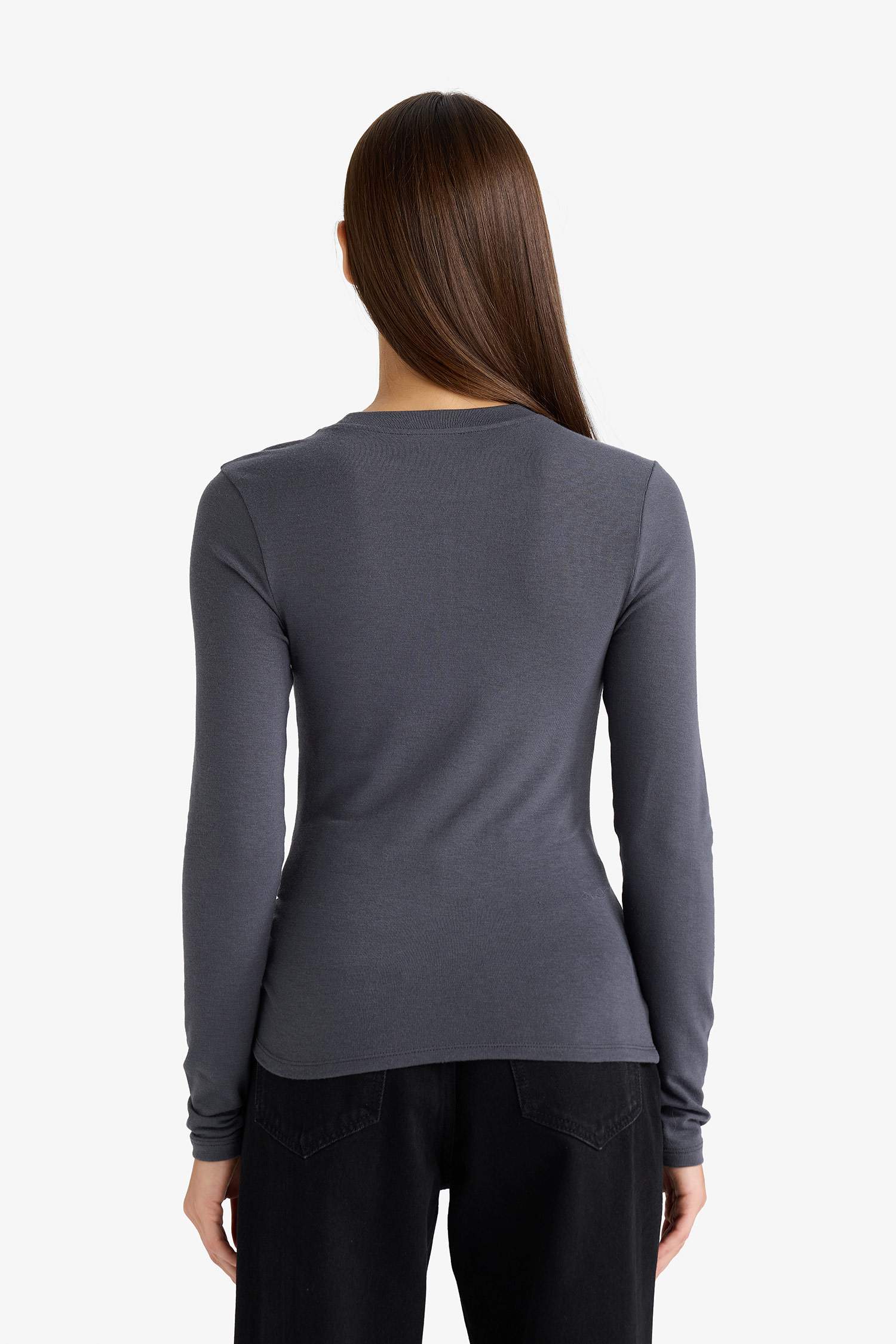 Slim Fit Crew Neck Long Sleeve T-Shirt