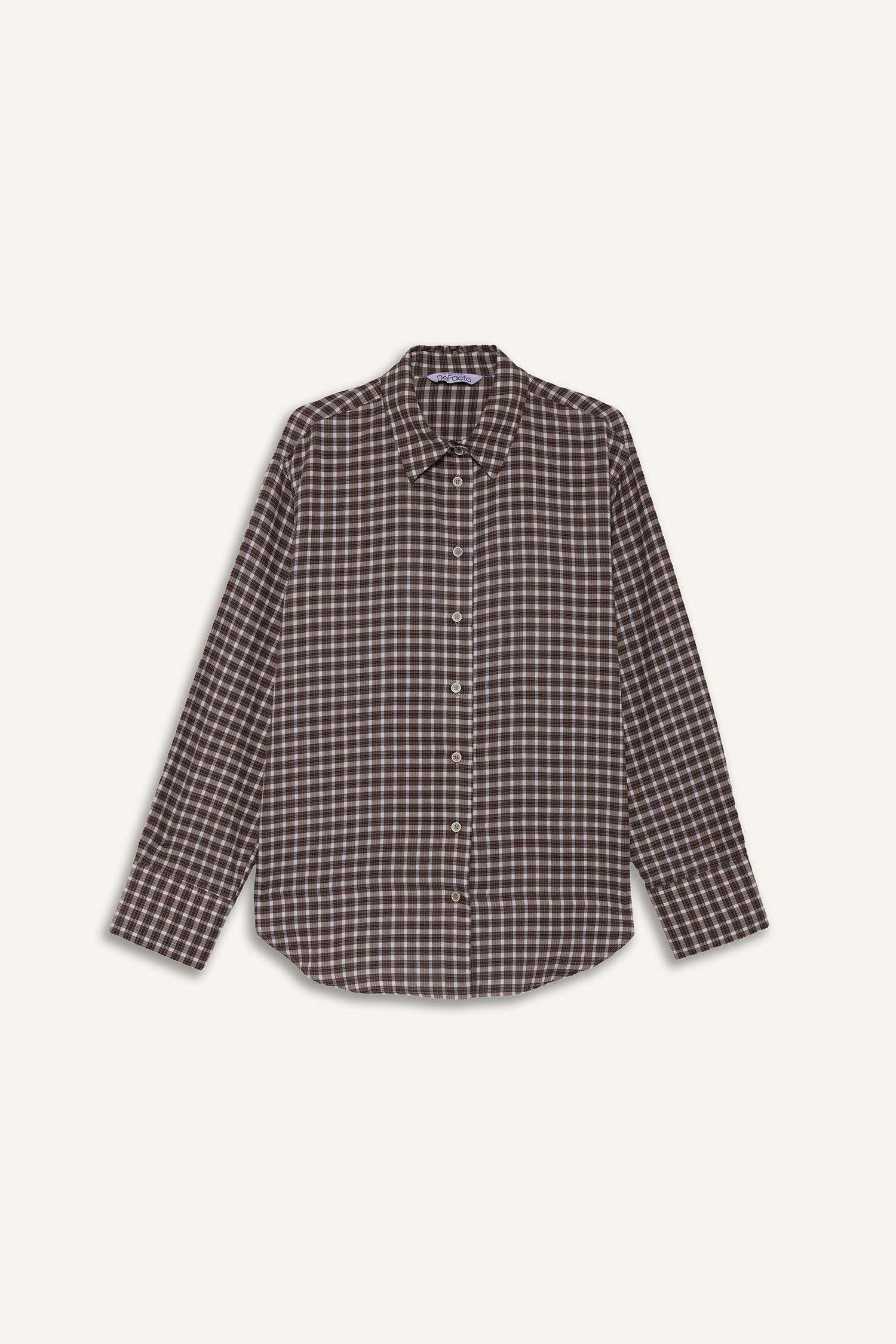 Afra x DeFacto Oversize Fit Gingham Poplin Shirt