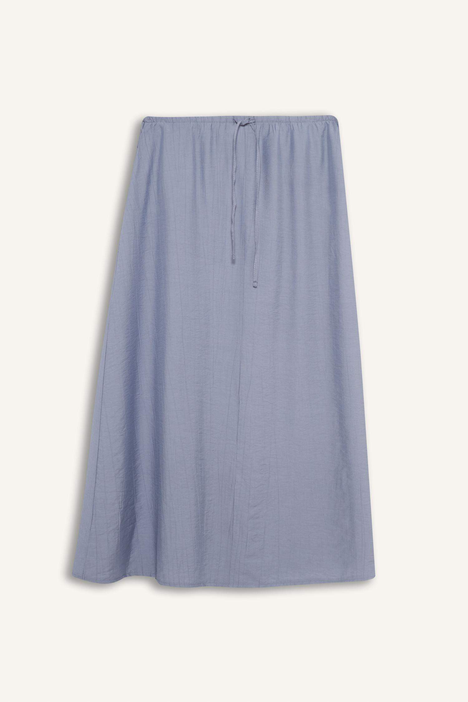 تنورة طويلة قماش كرنكيل قصة مريحة وخصر مطاطي