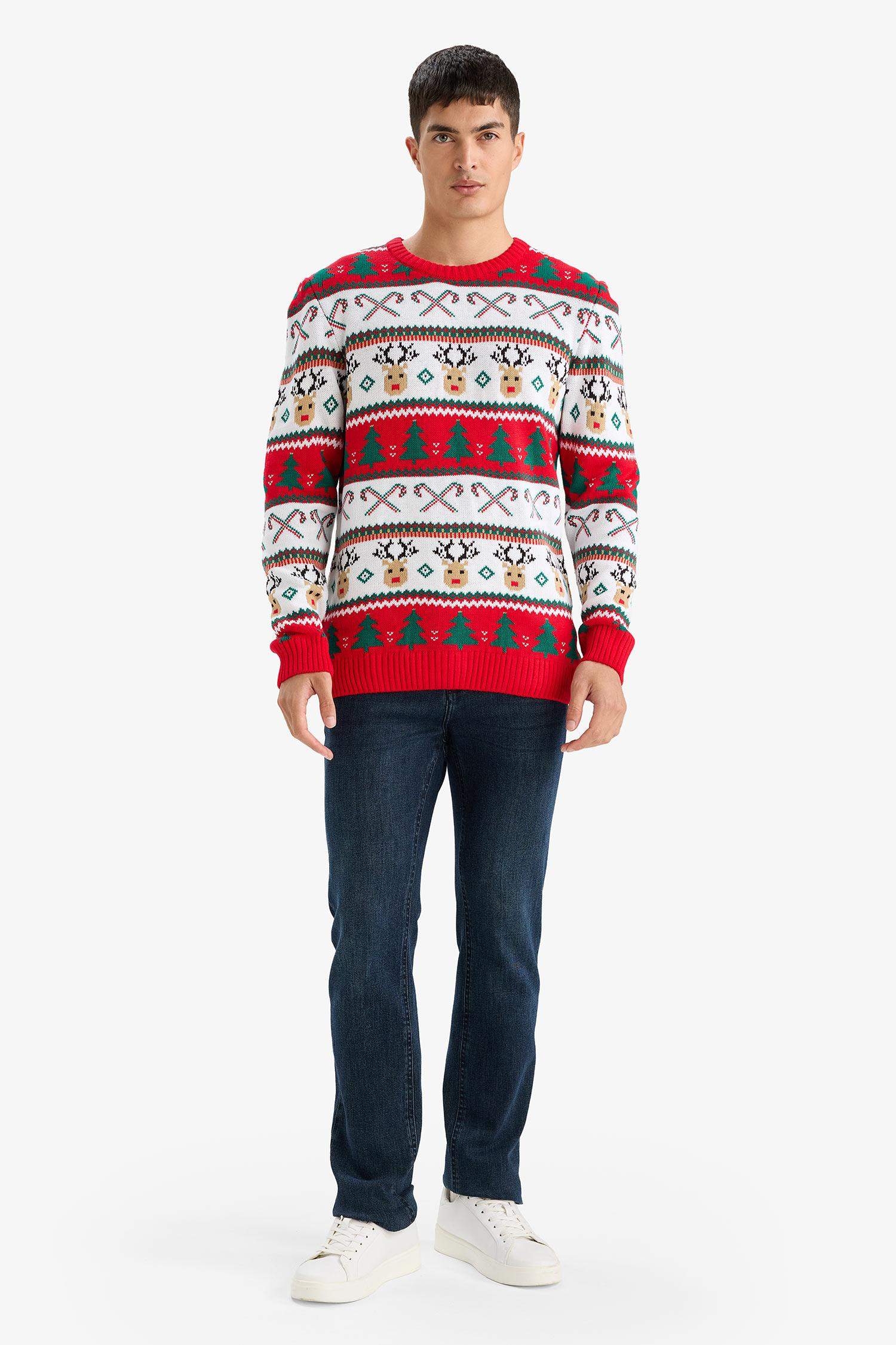 Crew Neck Knitwear Christmas Pullover